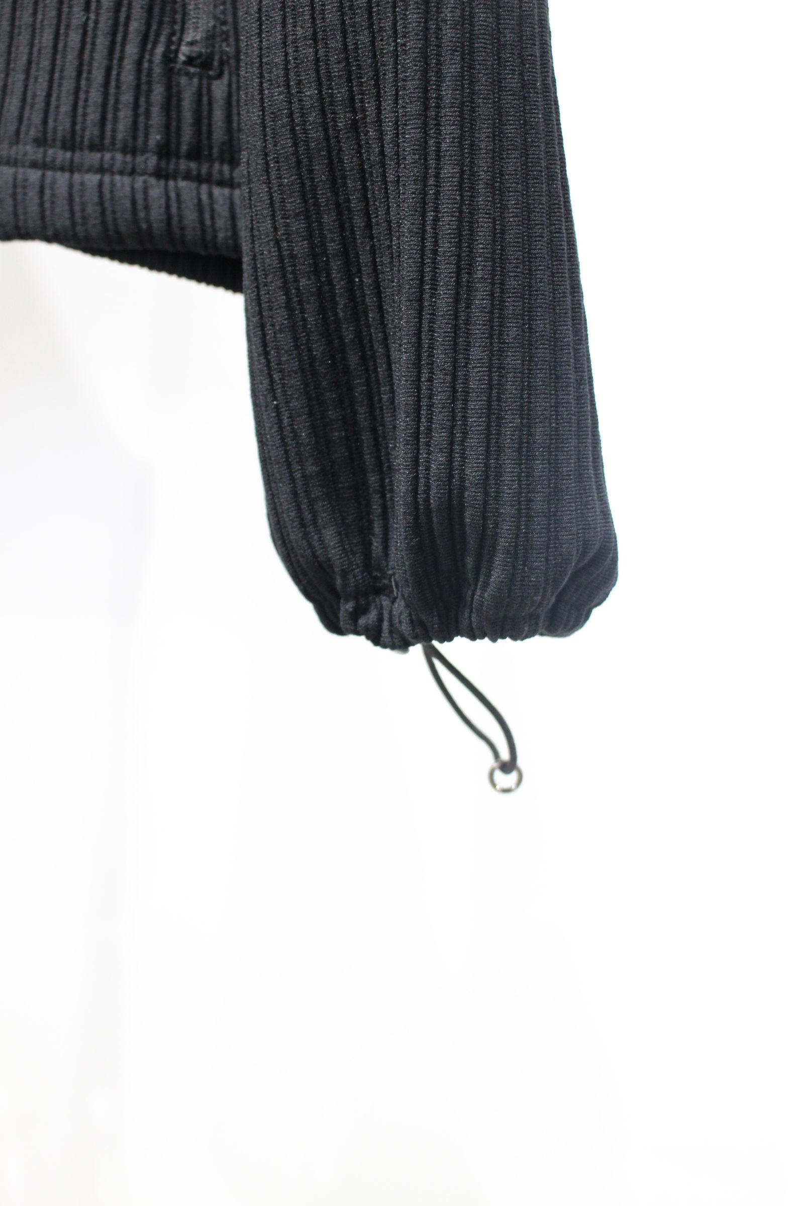 WRINKLED STRIPE SHORT SHIRT JACKET | BLACK | シャツジャケット