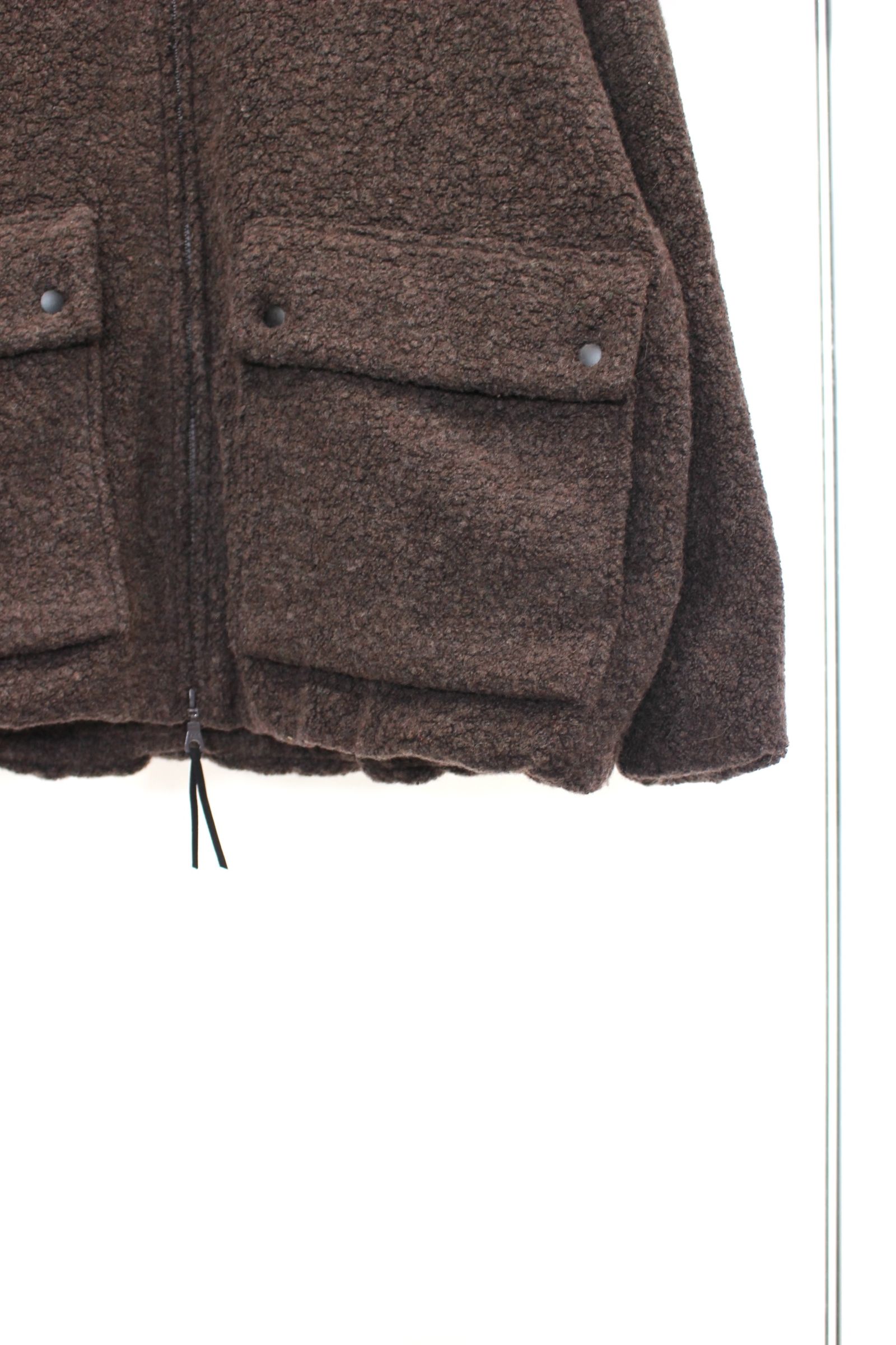 RECYCLED WOOL TUBE-NECK BLOUSON/D.BROWN