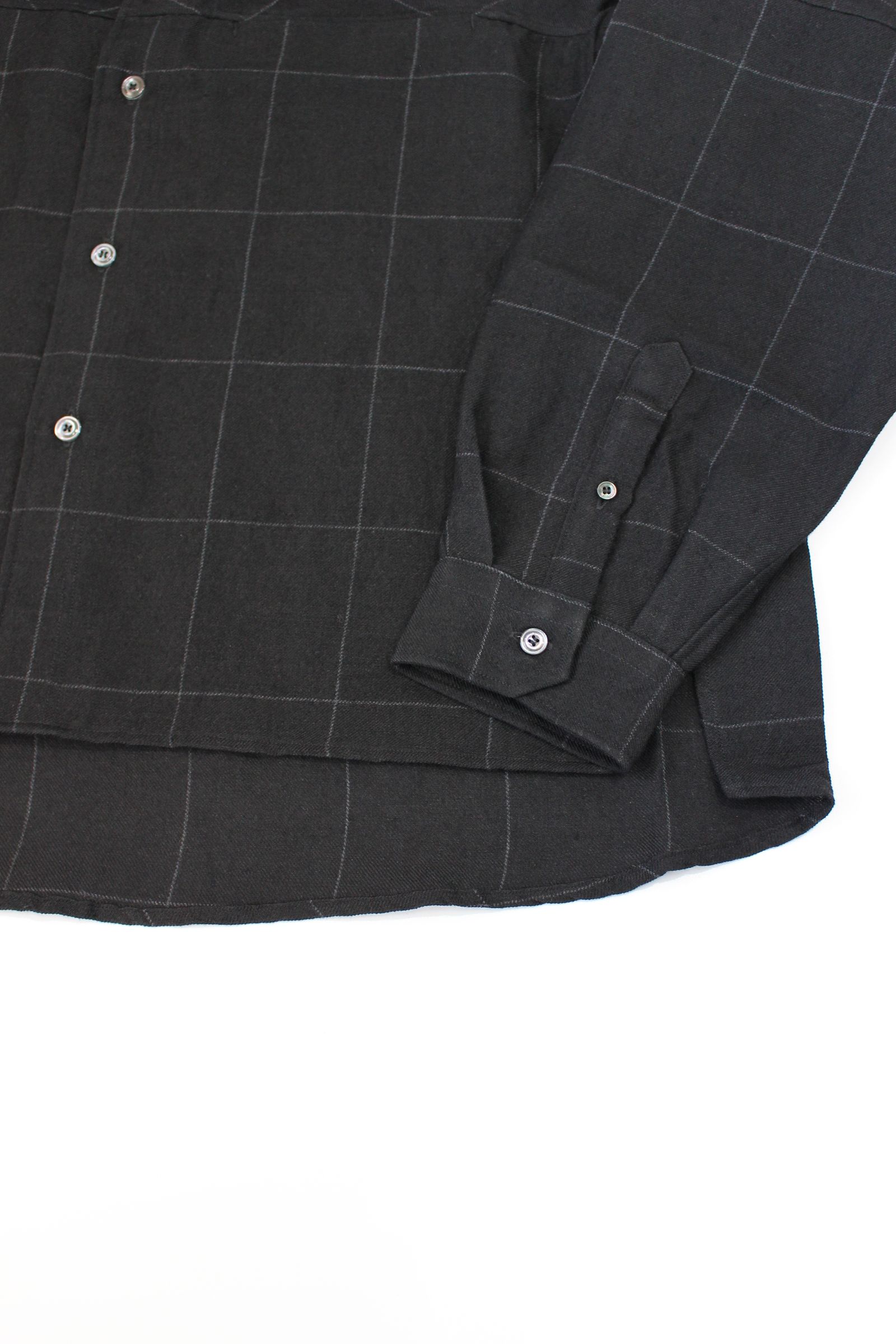 WINDOWPANE KIMONO SHIRT/BLACK