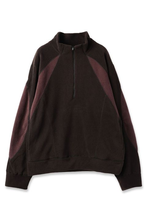 [ラスト1点] SWITCHING FLEECE HALF ZIP L/S | BLACK | フリース