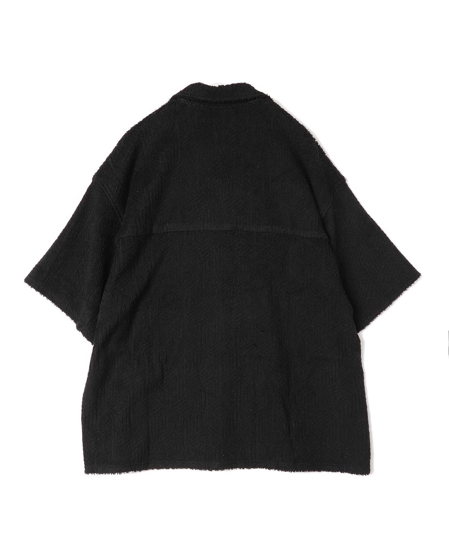 GEOMETRIC PILE S/S SHIRT/半袖シャツ/ブラック