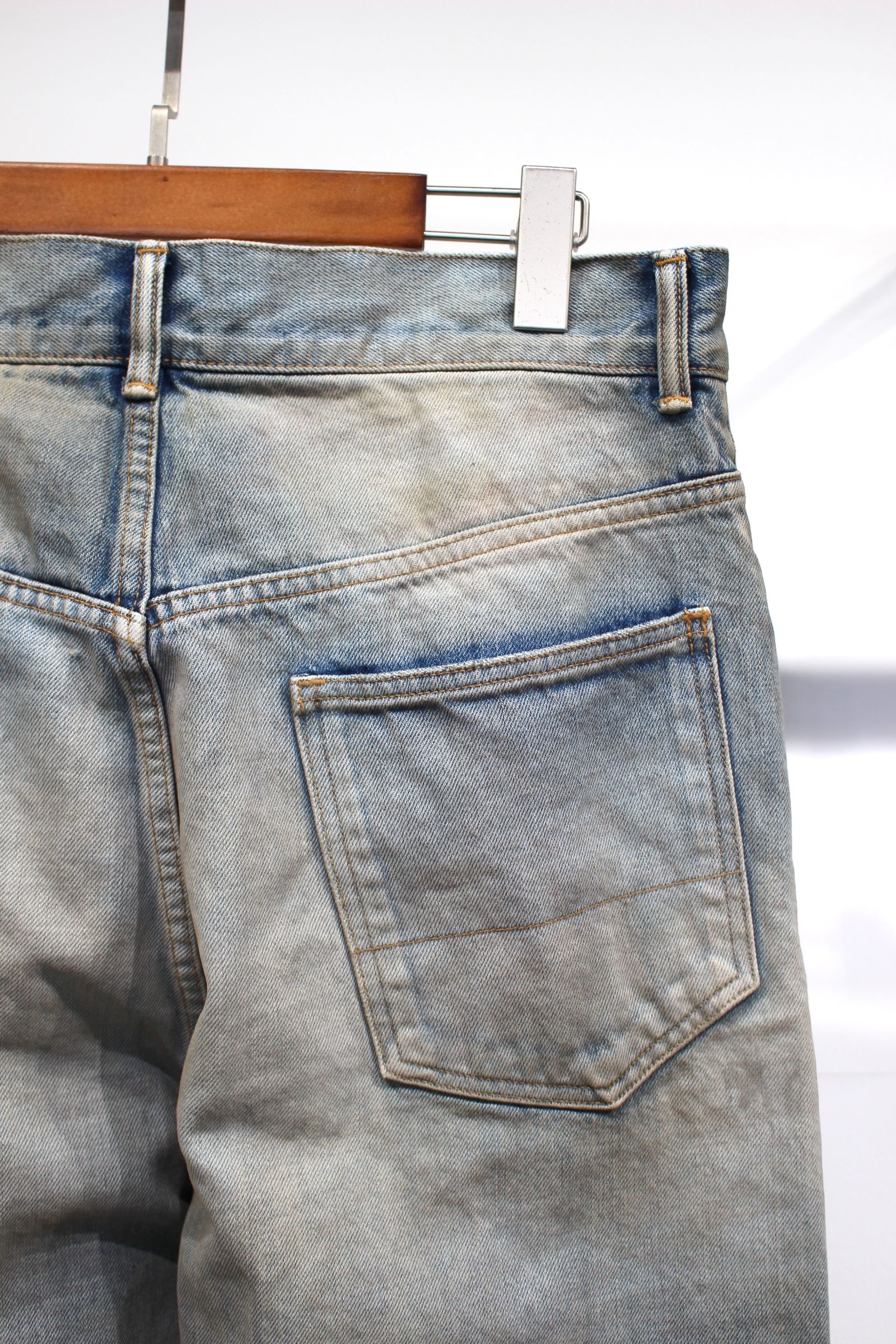 ANCELLM - USED STRAIGHT 5P DENIM PANTS | BLACK | デニム