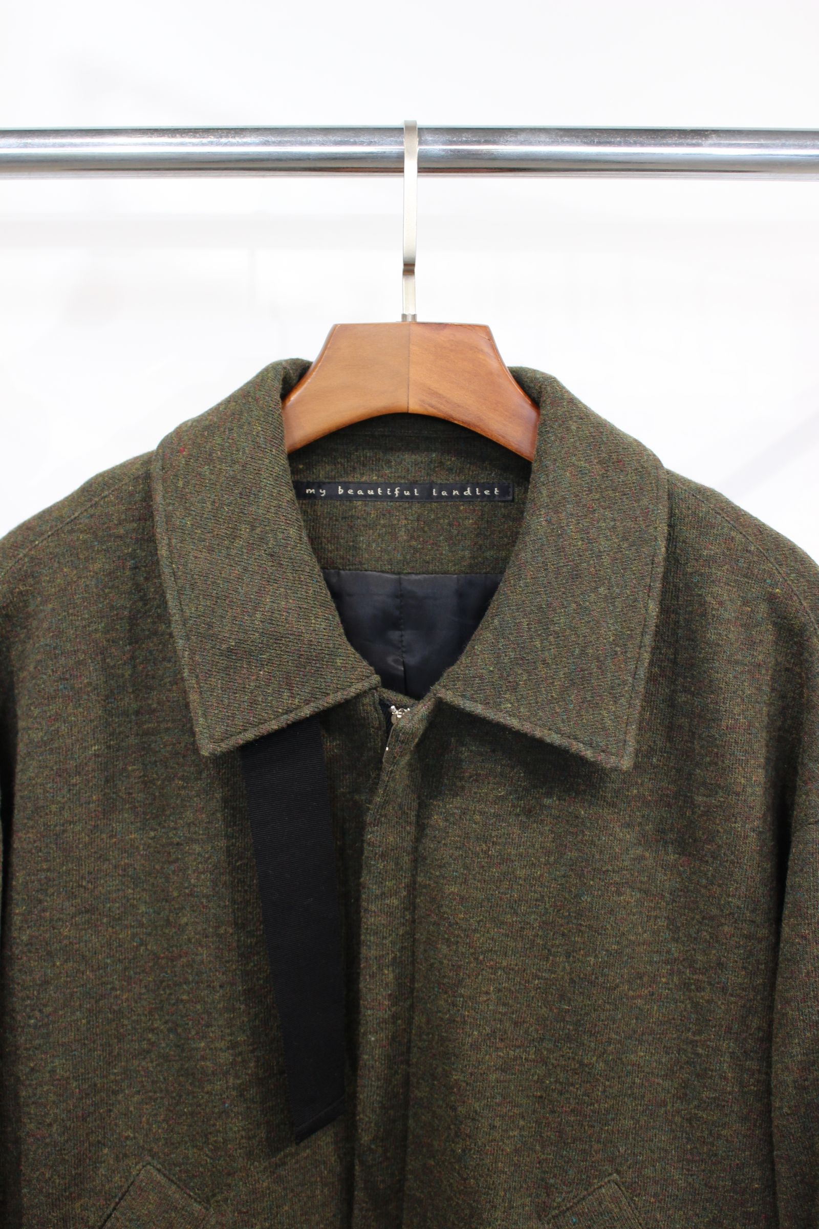 my beautiful landlet - RECYCLED MELANGE WOOL KNIT ZIP BLOUSON