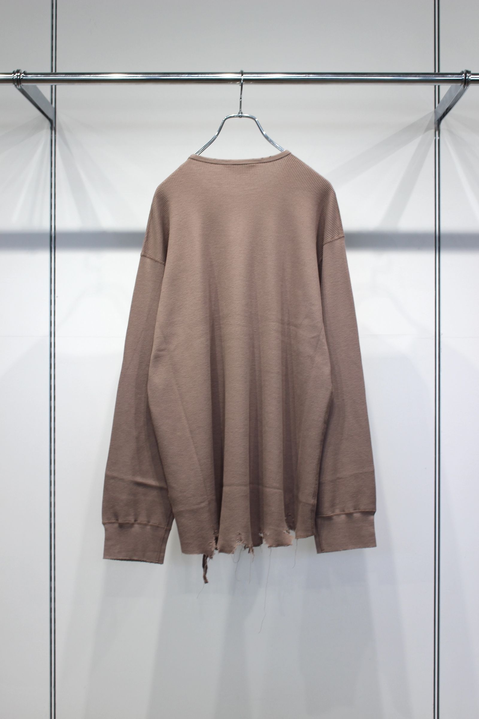 DAMAGE WAFFLE CREW LS | P.BEIGE | カットソー