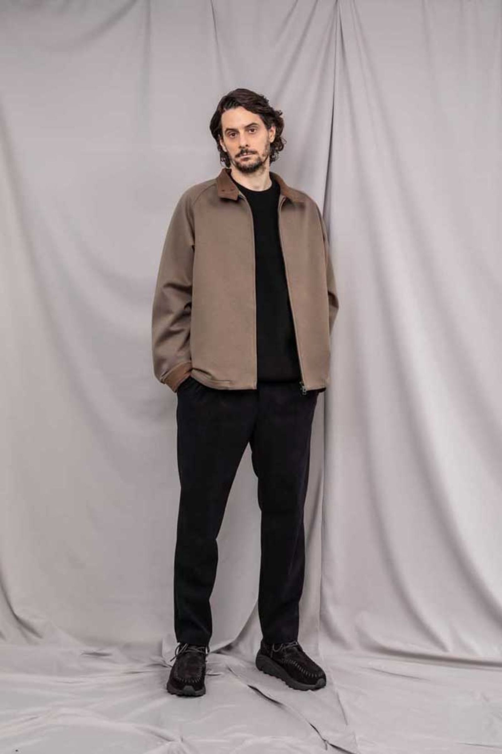 RELAXIN HARRINGTON JACKET -solid-/MOCHA