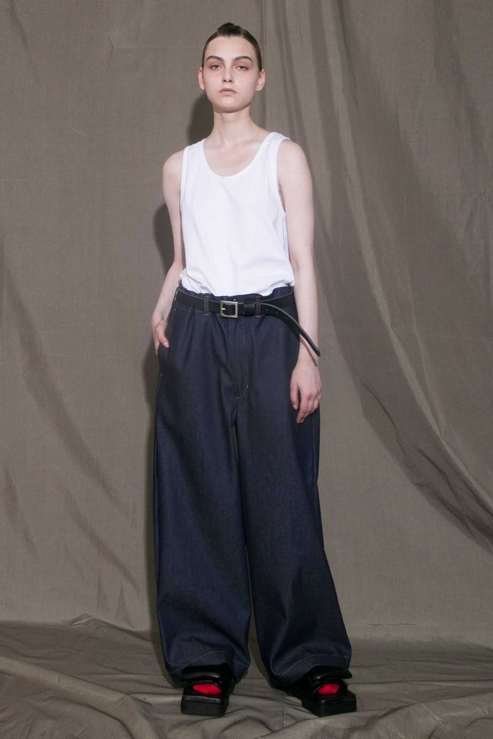 11.5oz DENIM NO TUCK WIDE PANTS/ノータックデニム