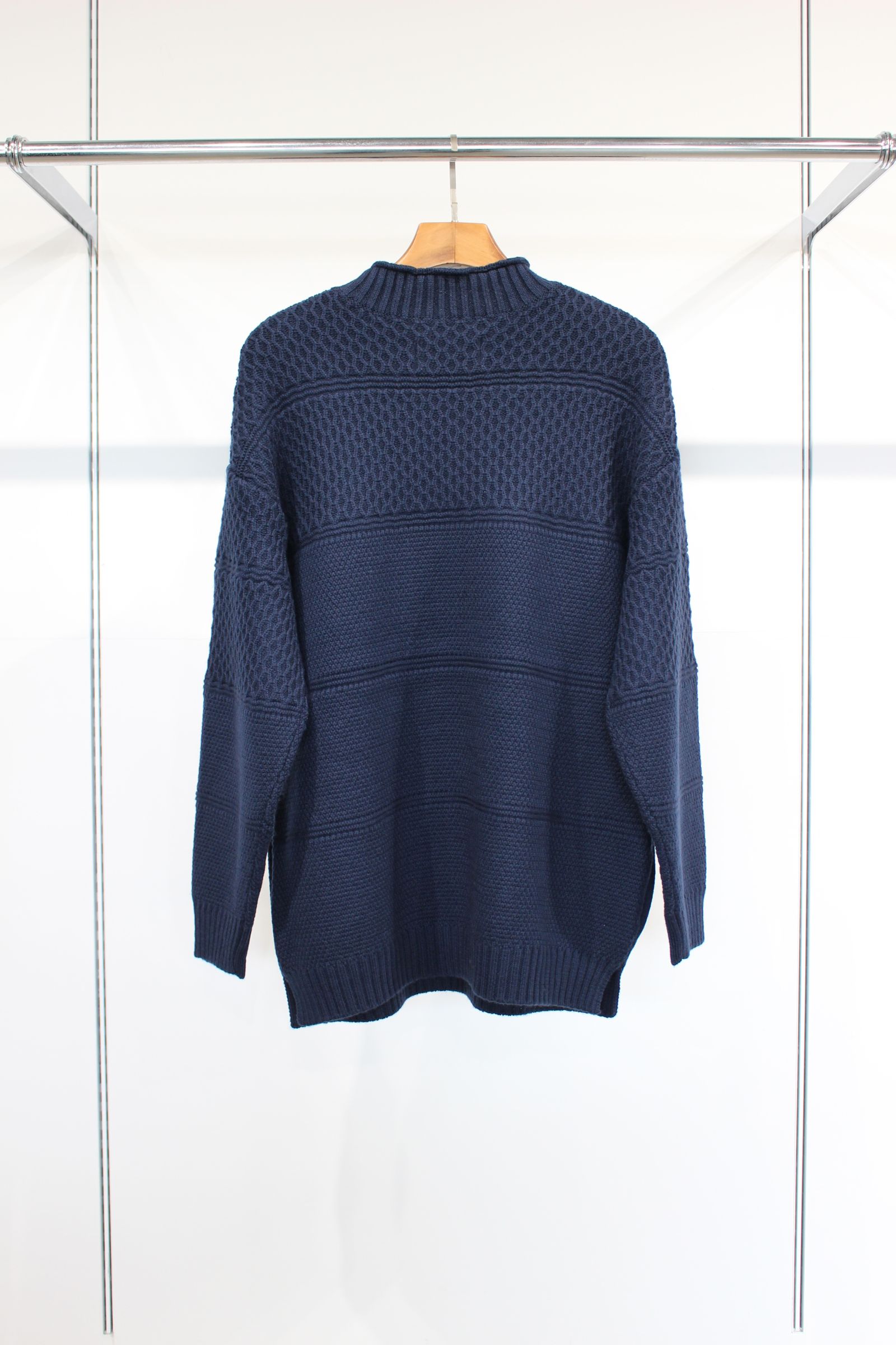 BIG SILHOUETTE WAFFLE P/O KNIT/NAVY