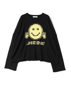 [ラスト1点] SMILE OVER KNIT CREW | BLACK | ニット