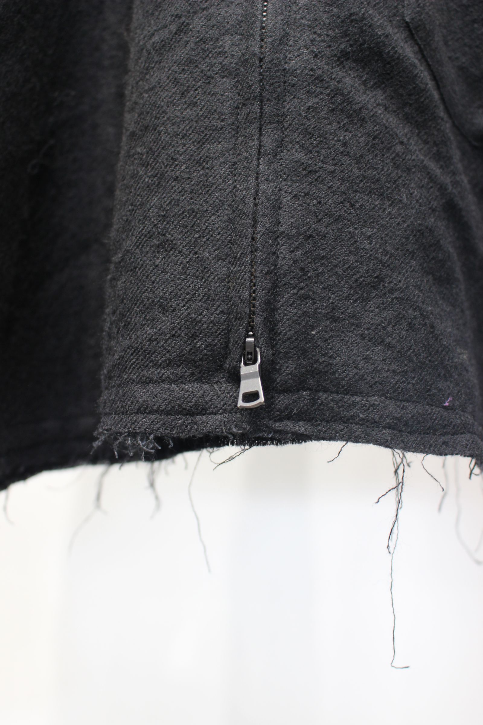 SHRINK WOOL SHORT ZIPUP SHIRT JACKET | BLACK | ショートジャケット