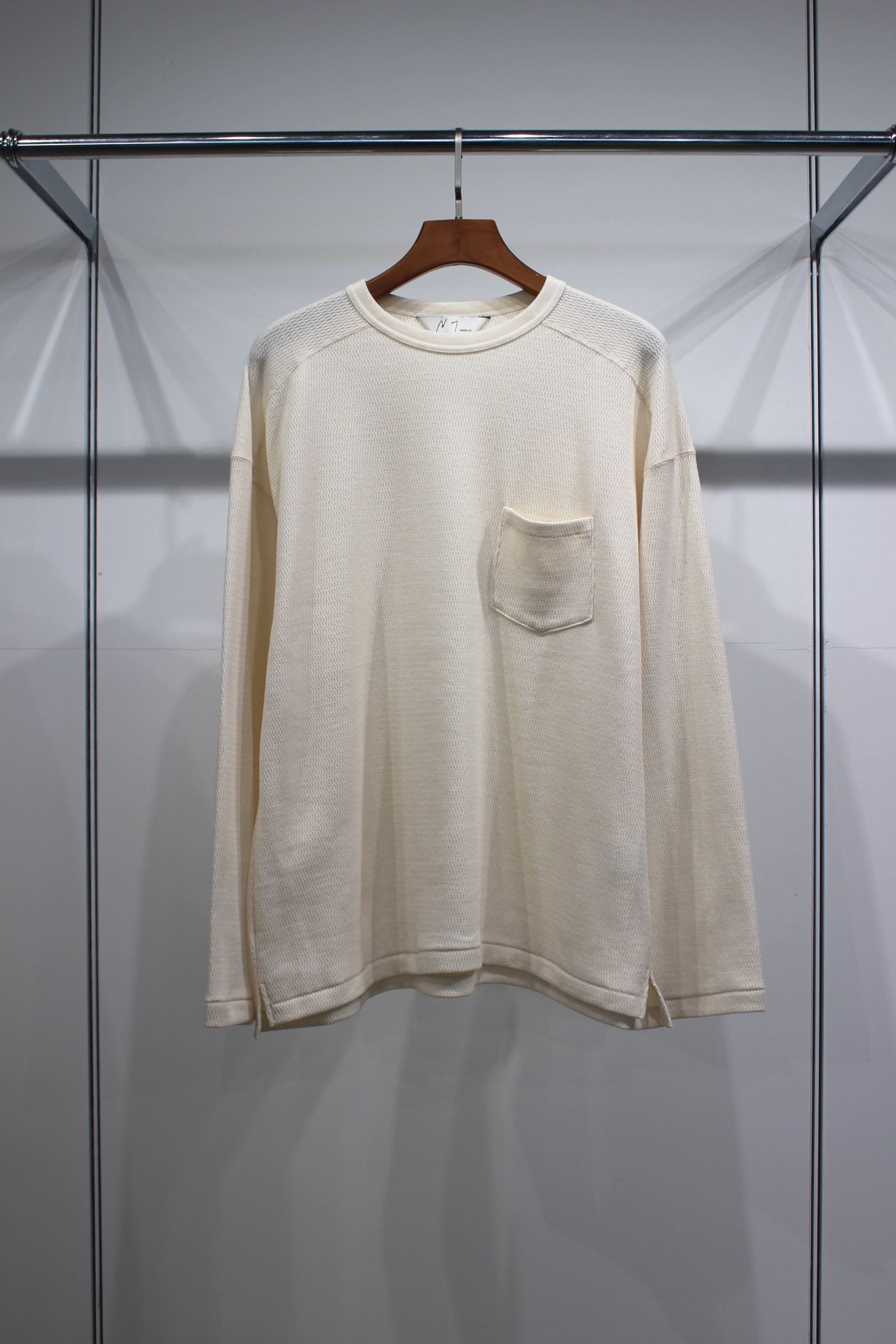 WAFFLE CREW NECK LS T-SHIRT | IVORY | カットソー