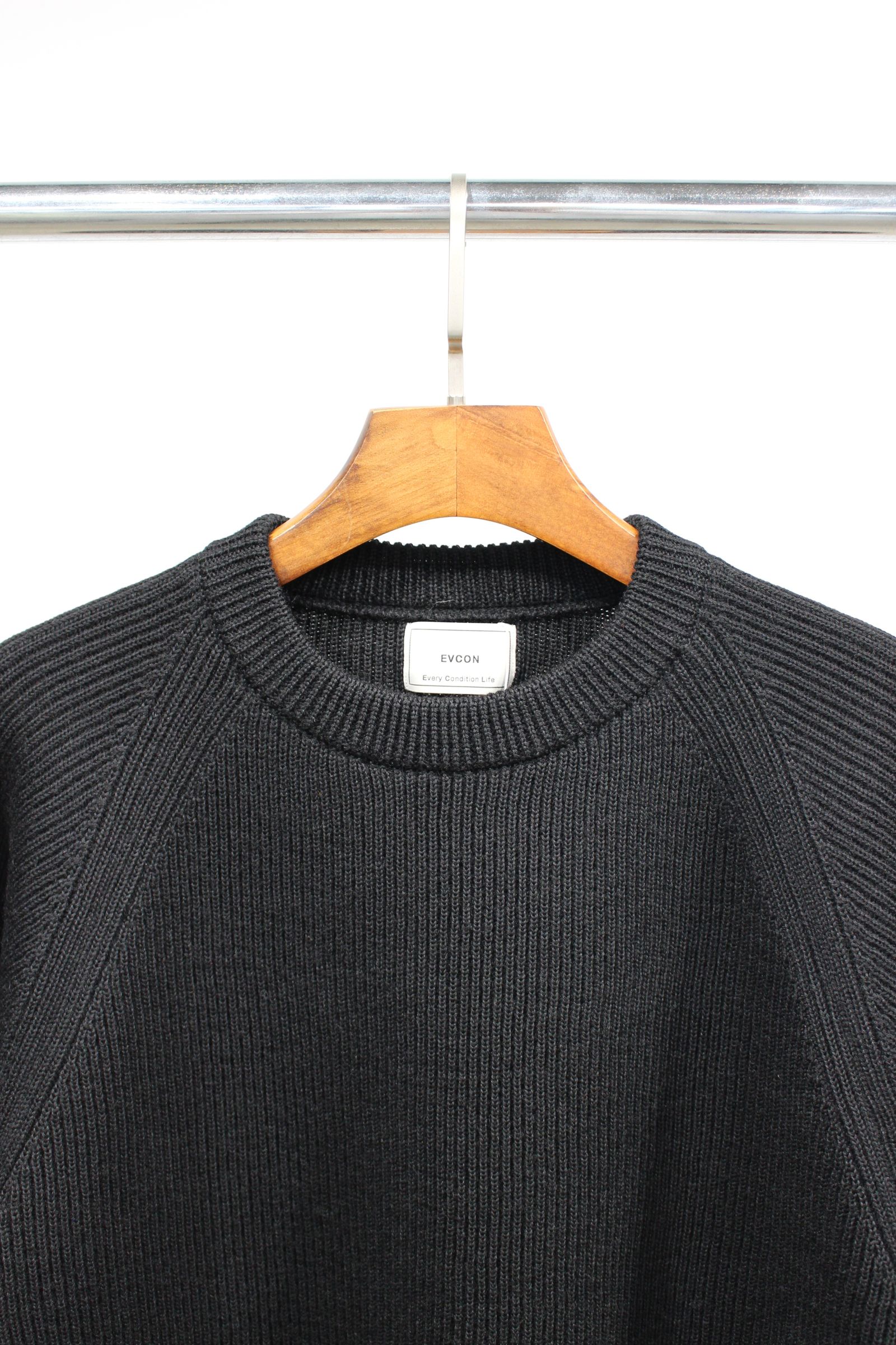 EVCON - SHETLAND WOOL LOW GAGE CREW NECK KNIT/BLUE | NapsNote