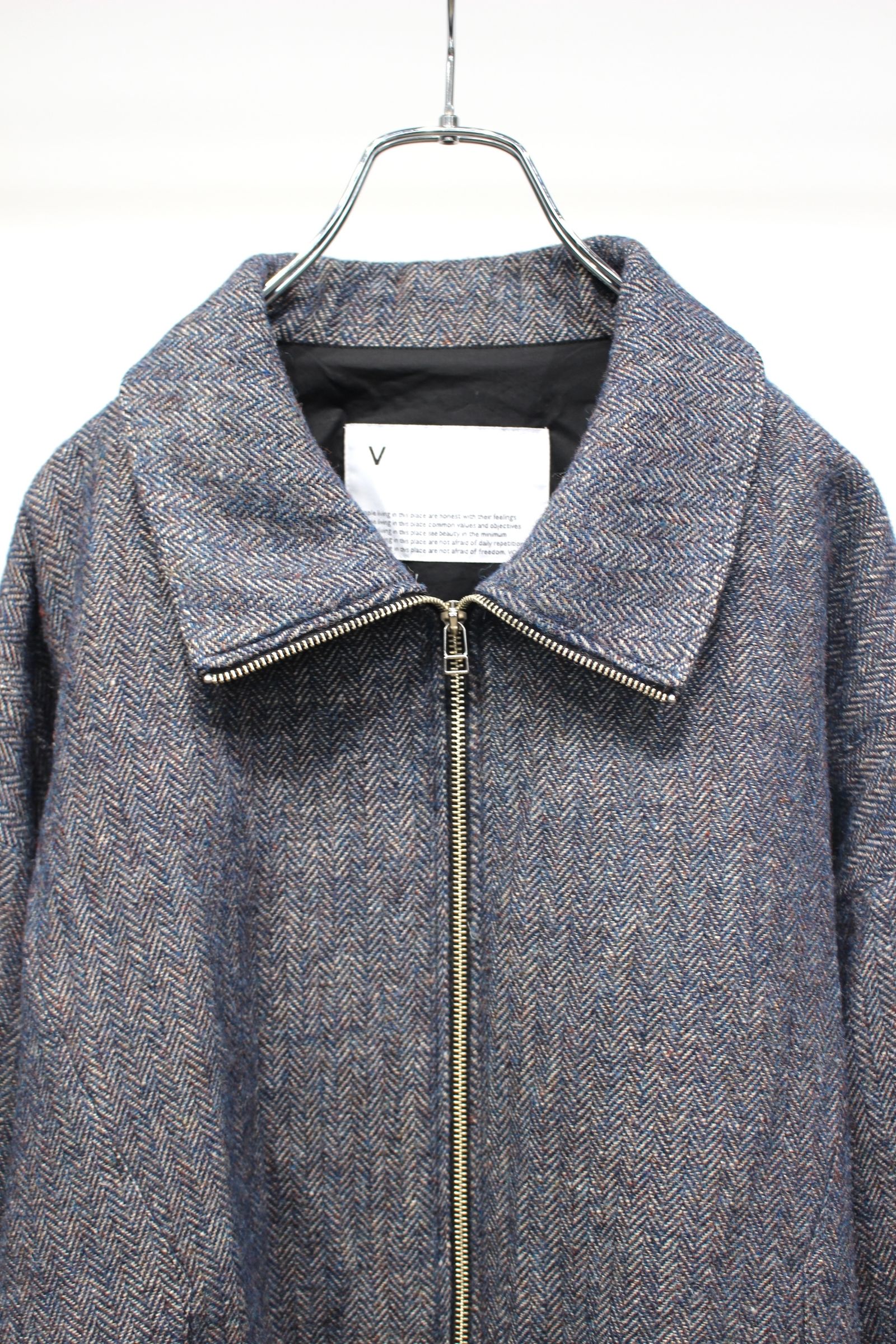 WOOL LINEN HERRINGBONE Blouson | NAVY | アウター
