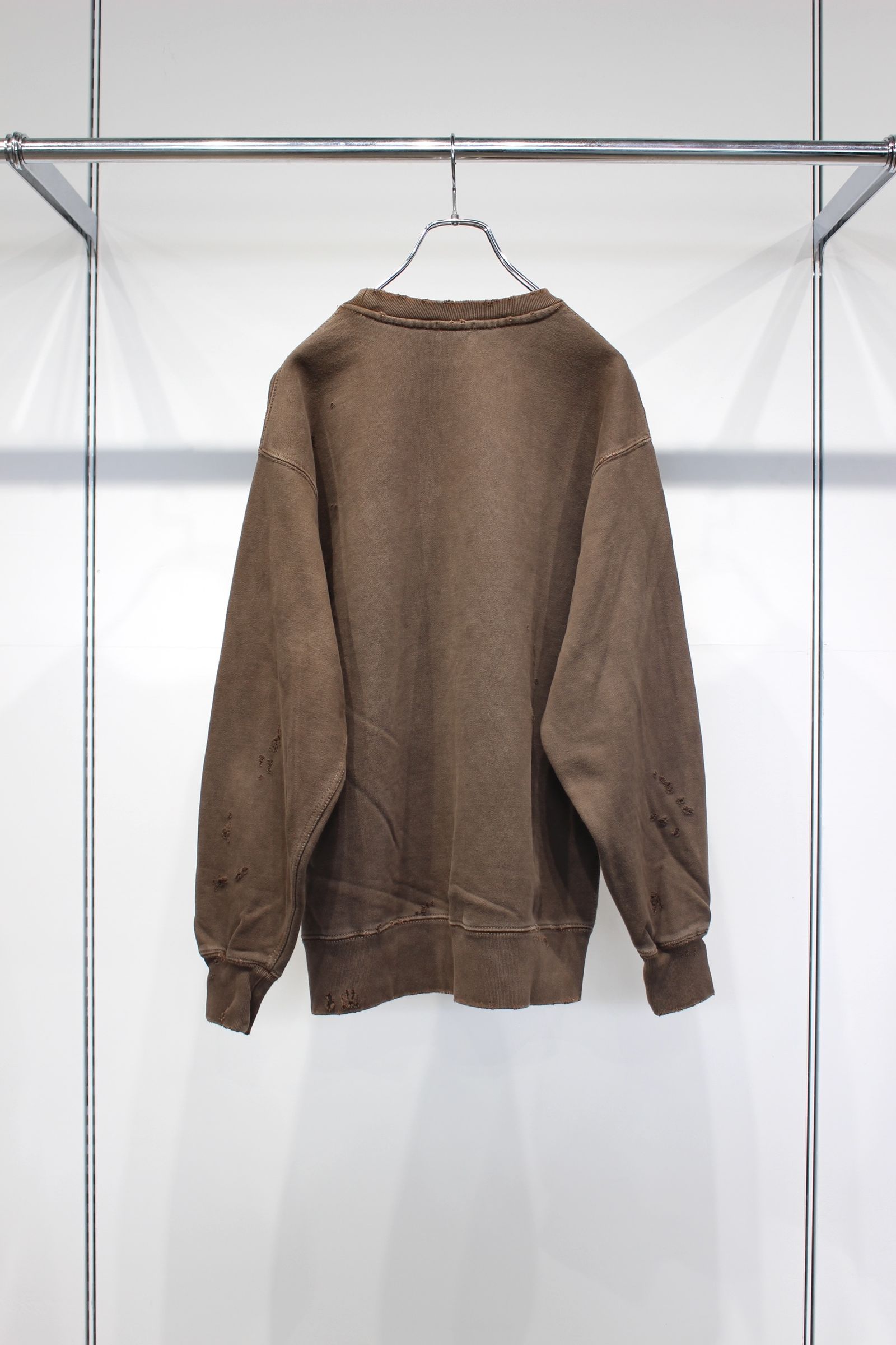 DAMAGE PIGMENT SWEAT CREW | BROWN | スウェット