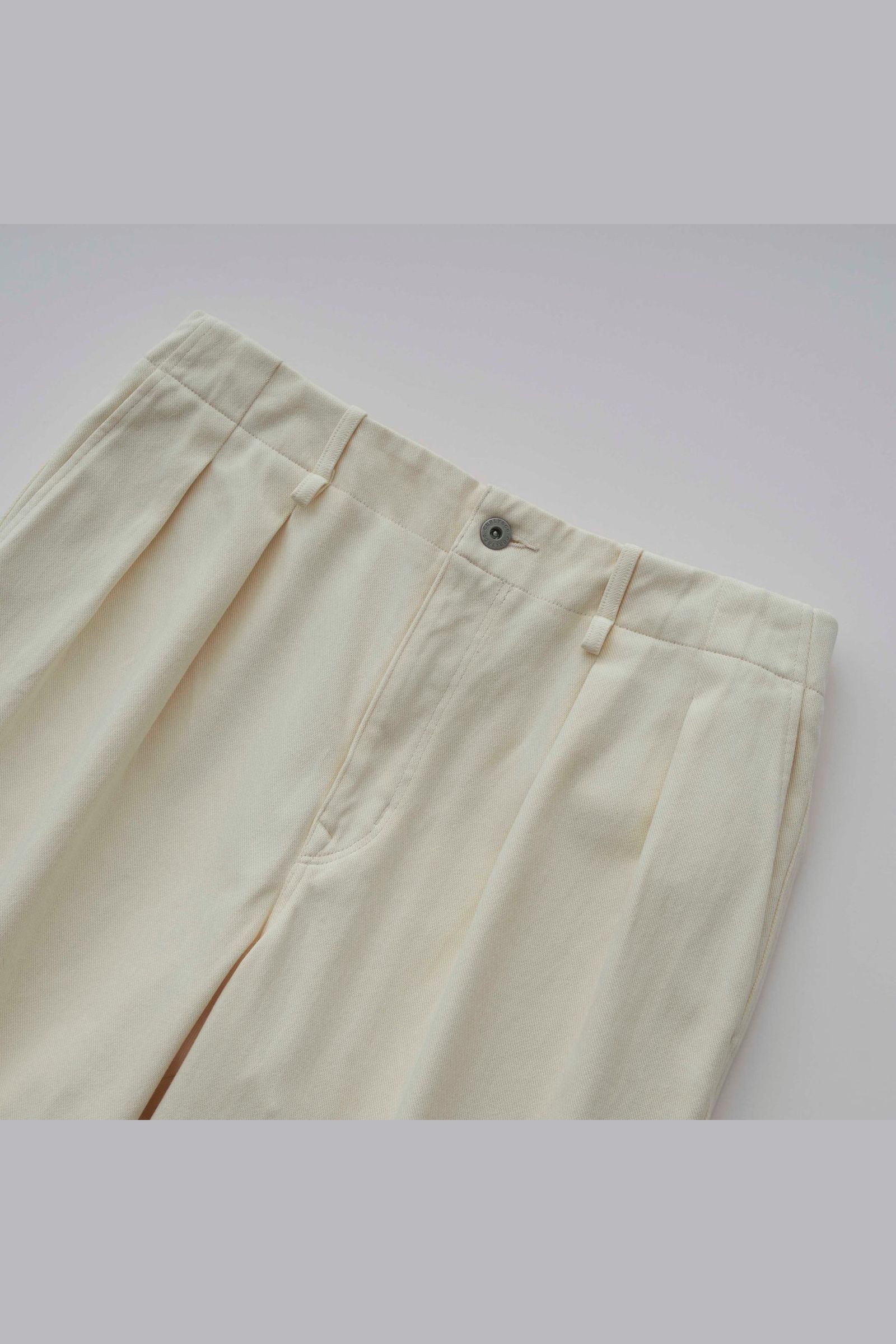 [ラスト1点] DENIM 2TUCK EZ WIDE SLACKS -ECRU- | ECRU | ニットデニム