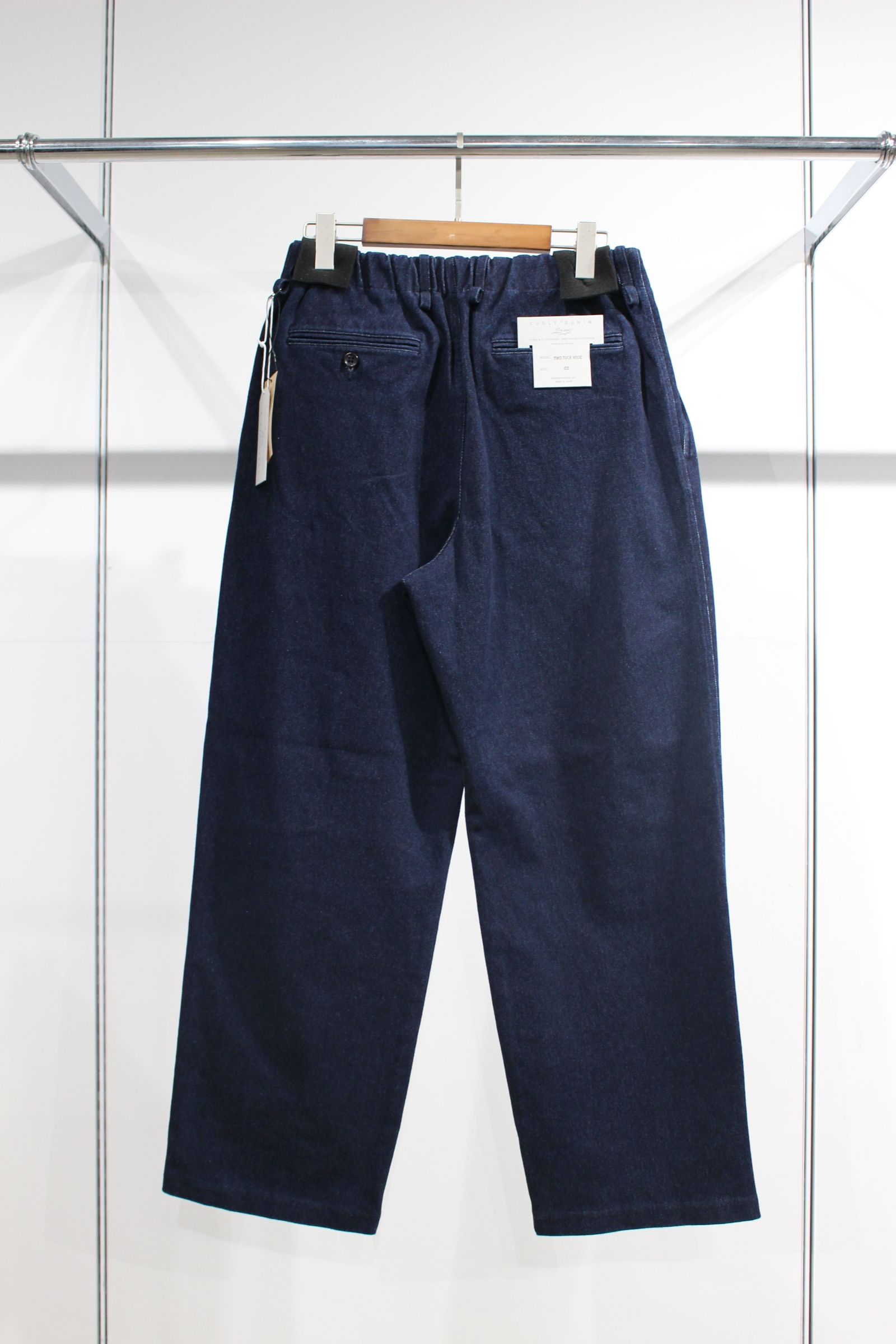 DENIM 2TUCK EZ WIDE SLACKS -INDIGO- | INDIGO | ニットデニム