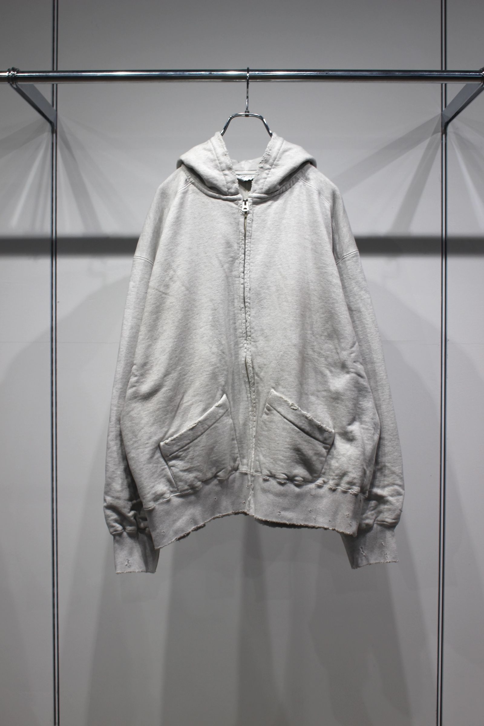 ZIP UP HOODIE | HEATHER WHITE | フーディー