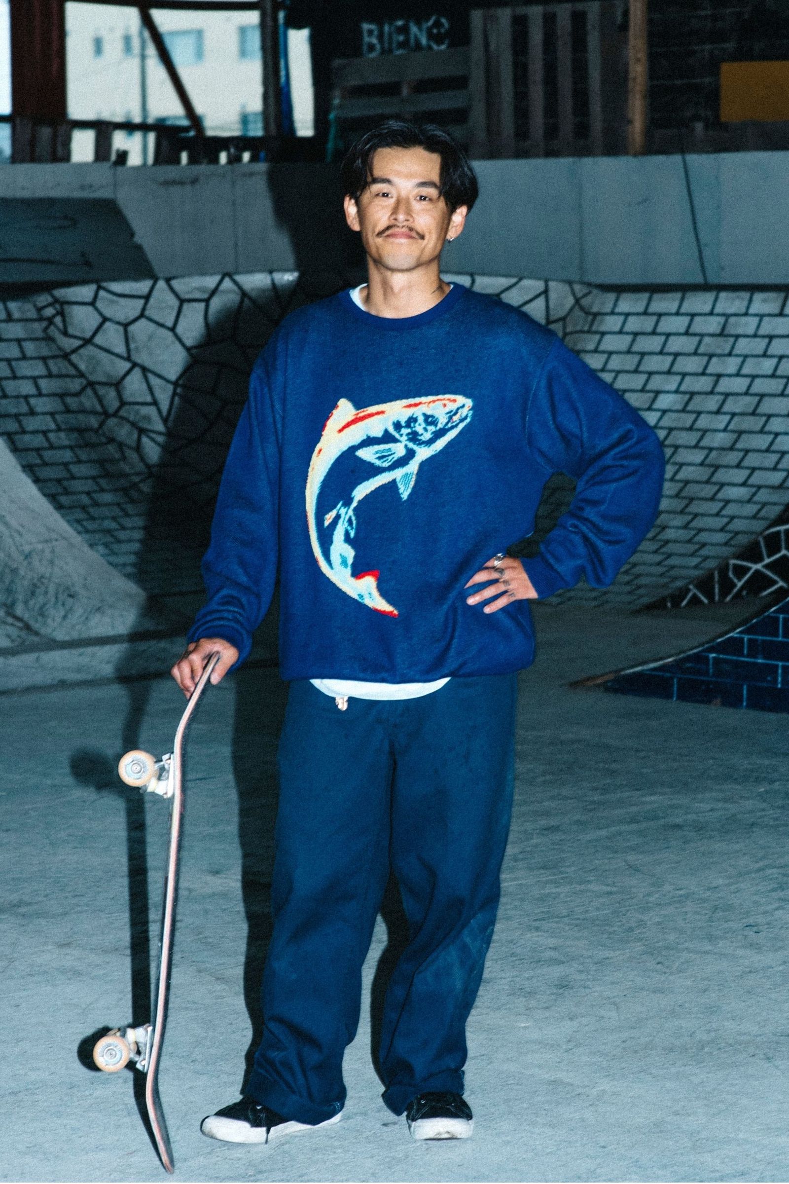 PSEUDOS - JACQUARD SWEATER LS / THERMO SALMON / CHAOS FISHING CLUB |  NapsNote