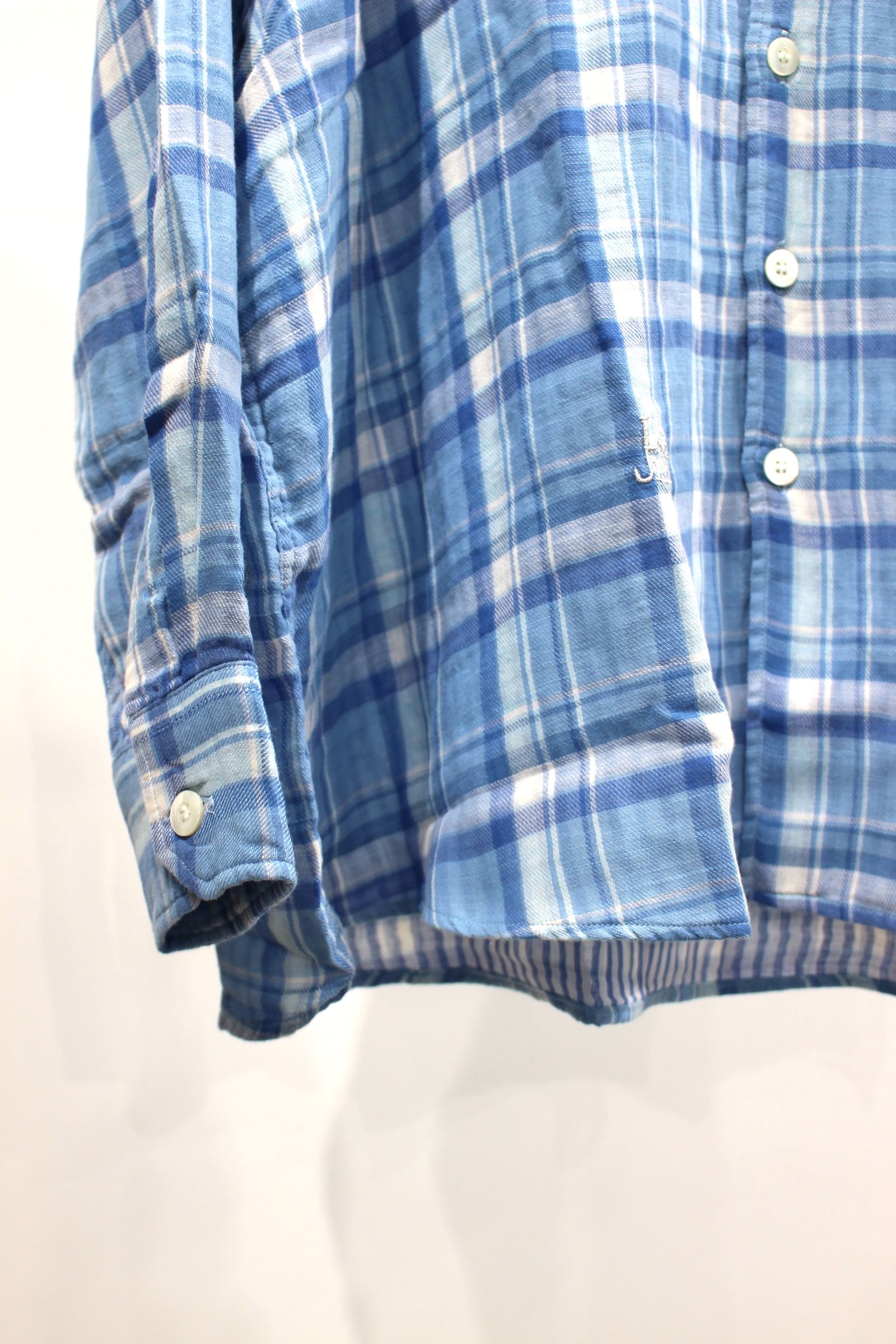 CHECK OVERSIZED SHIRT L/S/BLUE