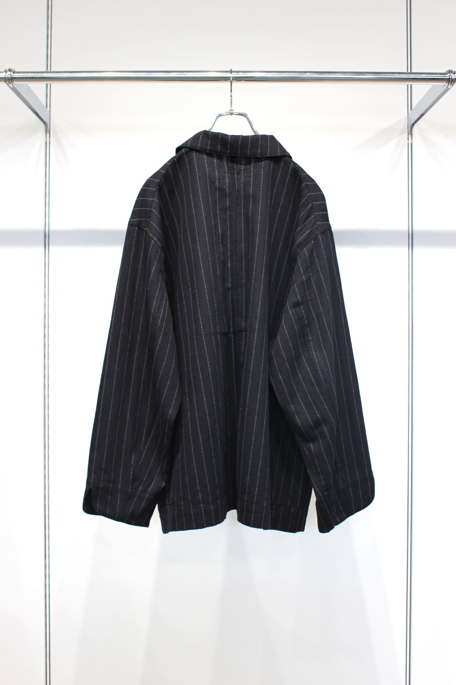 DOBBYSTRIPE / HERRINGBONE COVERALL JACKET | BLACK | カバーオール