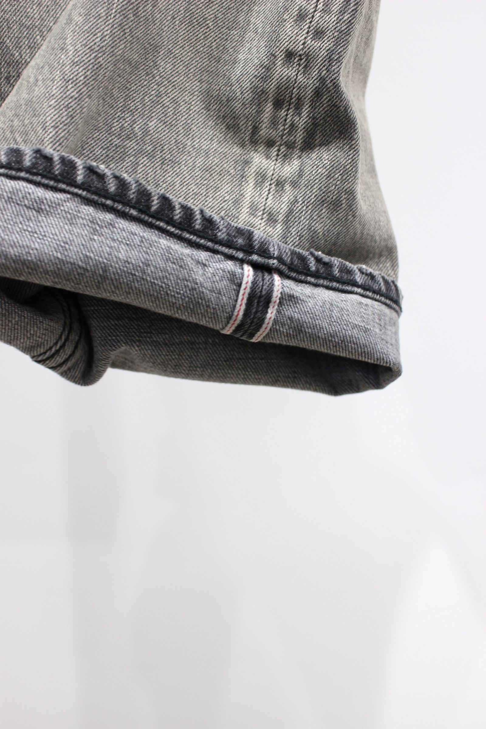 SELVEDGE TAPERED 5P BLACK DENIM PANTS/L.BLACK