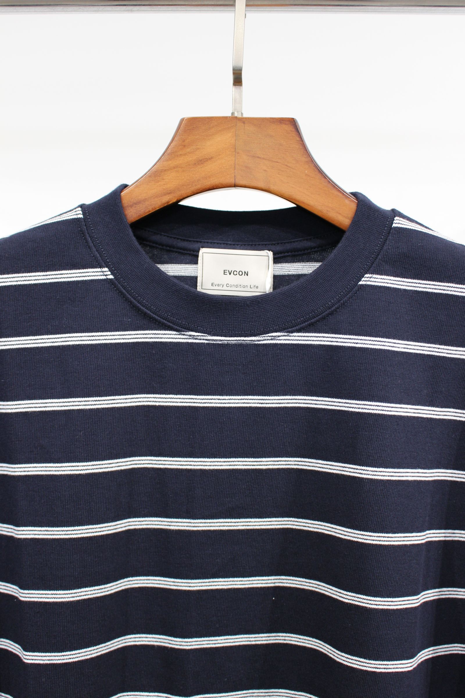 BORDER WIDE S/S TEE/D.NAVY