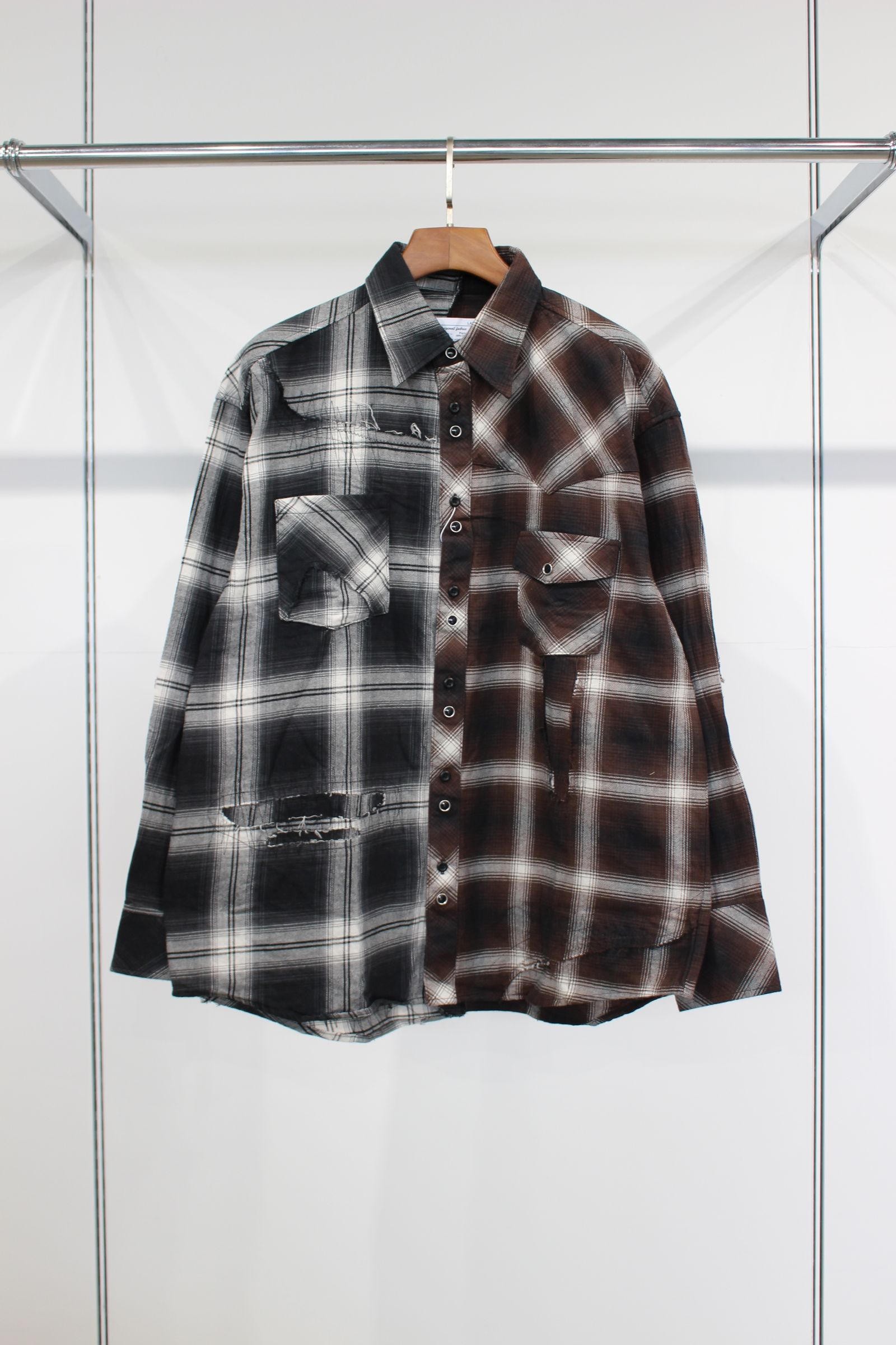 [ラスト1点] Remake shirt | DBR-BLK | シャツ