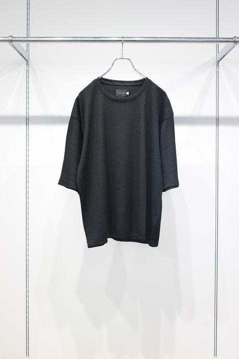 [ラスト1点] PRIME WOOL WAFFLE TEE | BLACK | ウールワッフル
