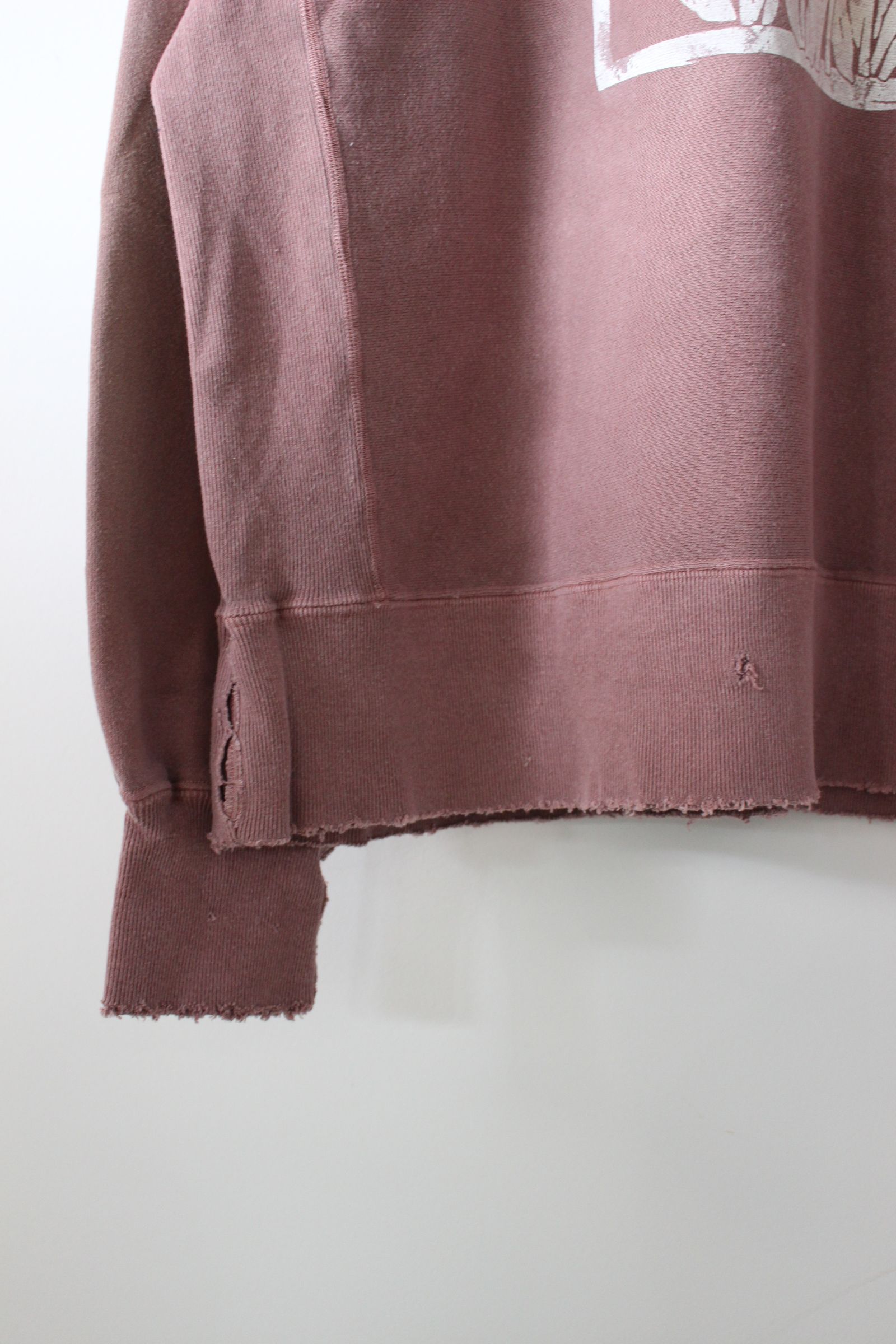 ANCELLM - DYED DAMEGE FLOWER PT SWEAT SHIRT/D.PINK | NapsNote