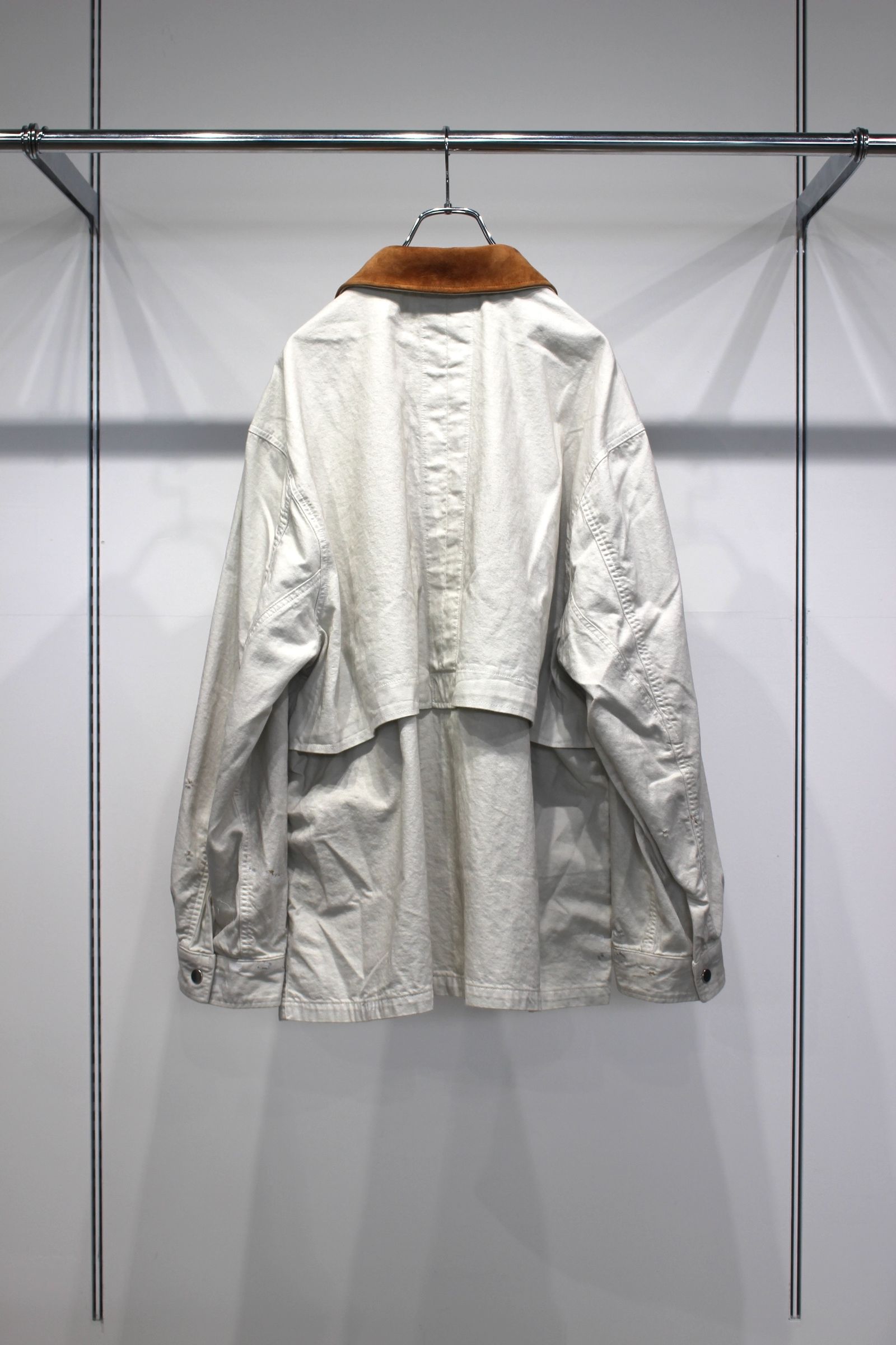 AGING DENIM HALF JACKET | G.WHITE | デニムハーフジャケット