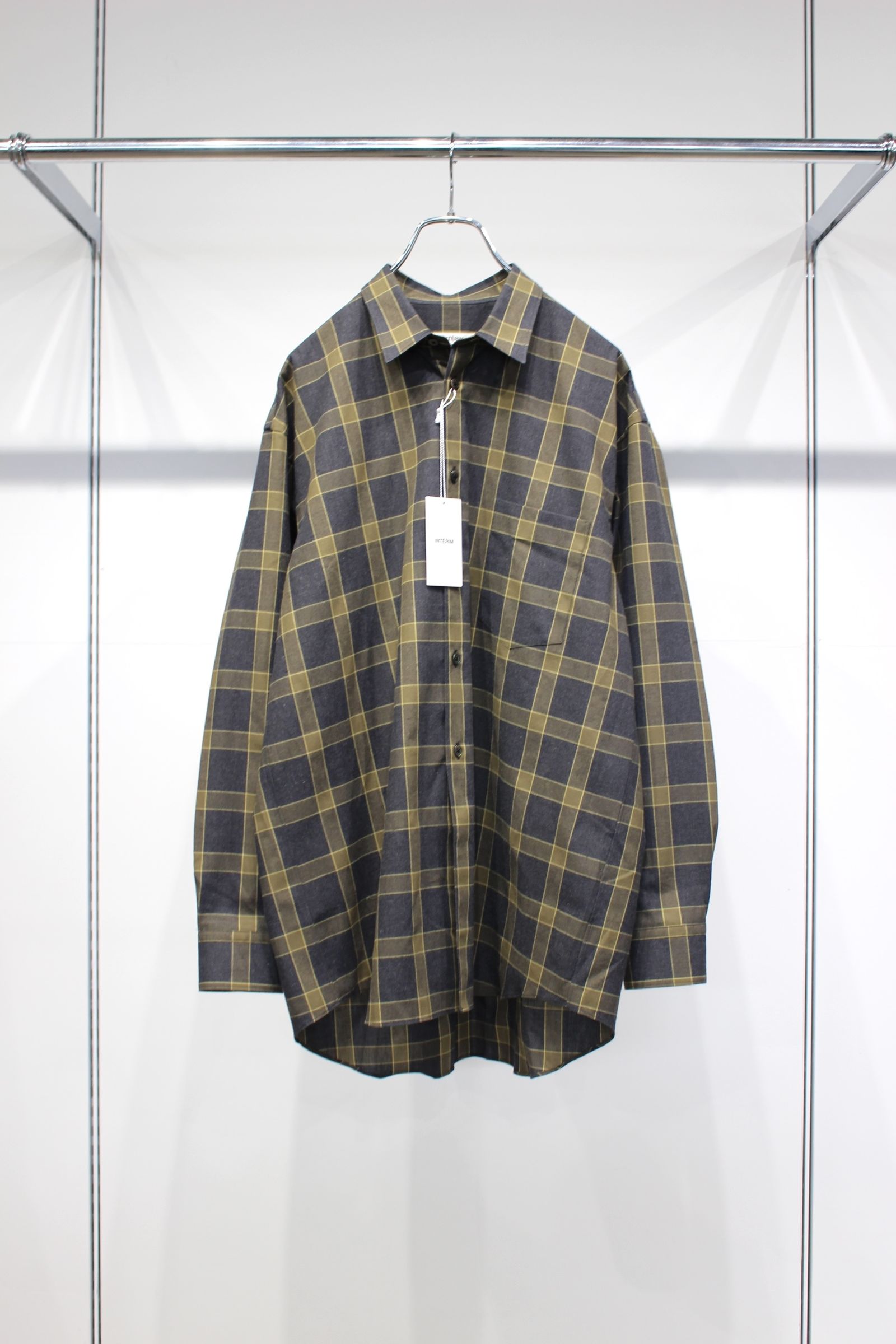 [ラスト1点] COTTON FLANNEL CHECK L/S REGULAR COLLAR SHIRT | GREEN CHECK | チェックシャツ