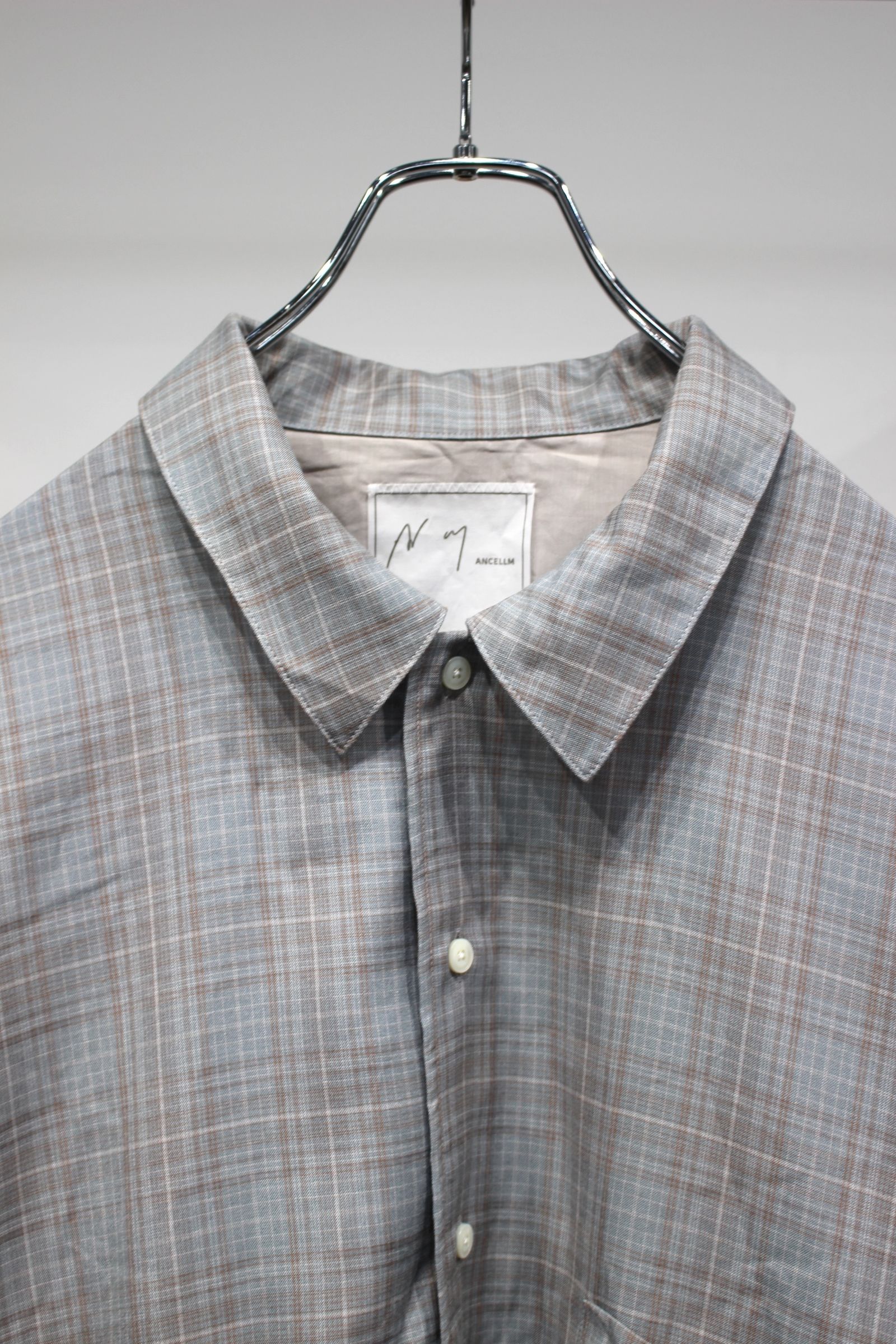 AGING RAYON CHECK SHIRT | BLUE | シャツ