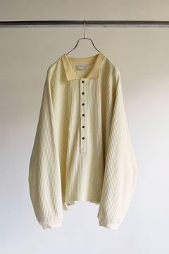 HENLEY RIB LS T-SHIRT/CREAM