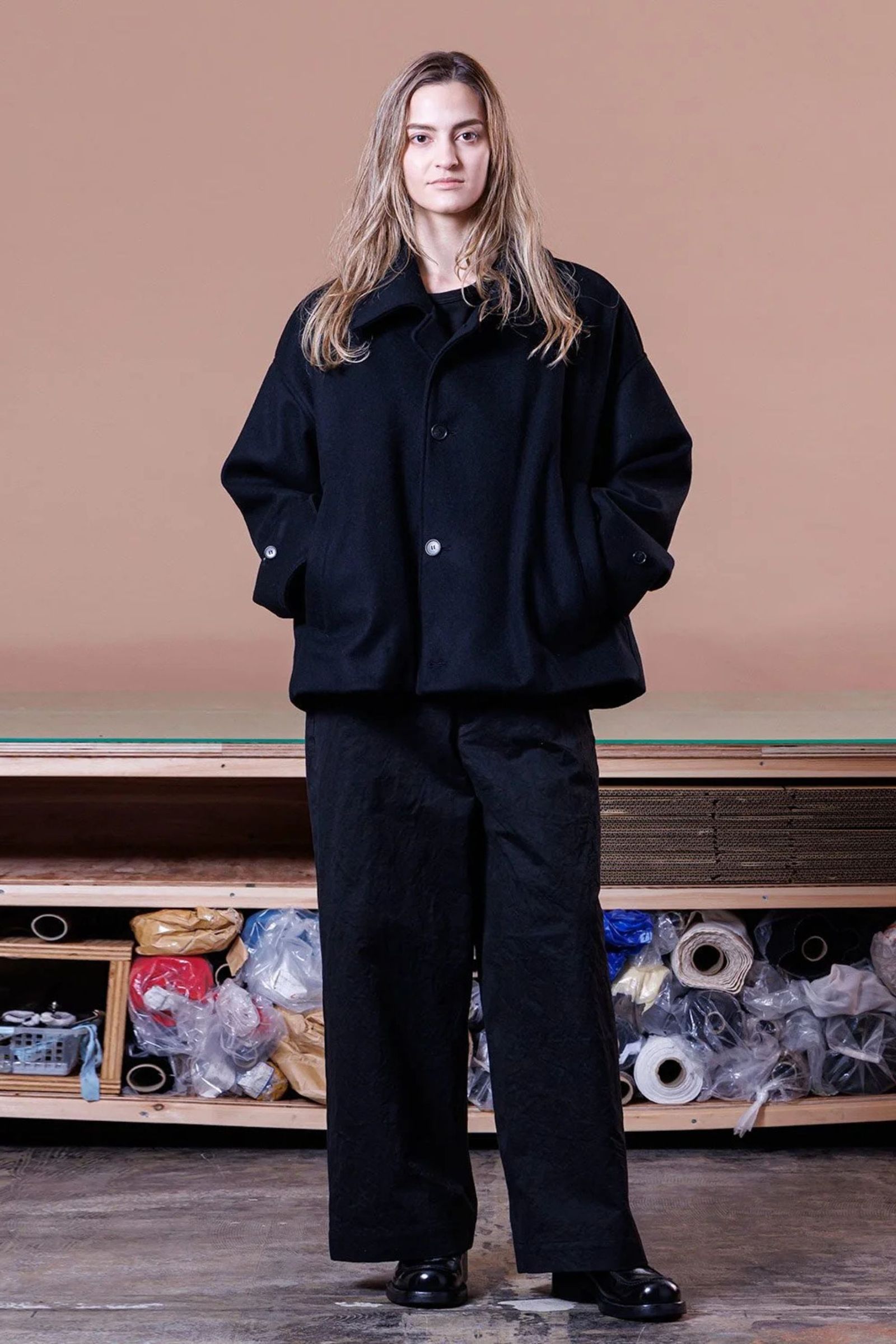 SUPER 100 WOOL BEABER Work Blouson | BLACK | ワークブルゾン