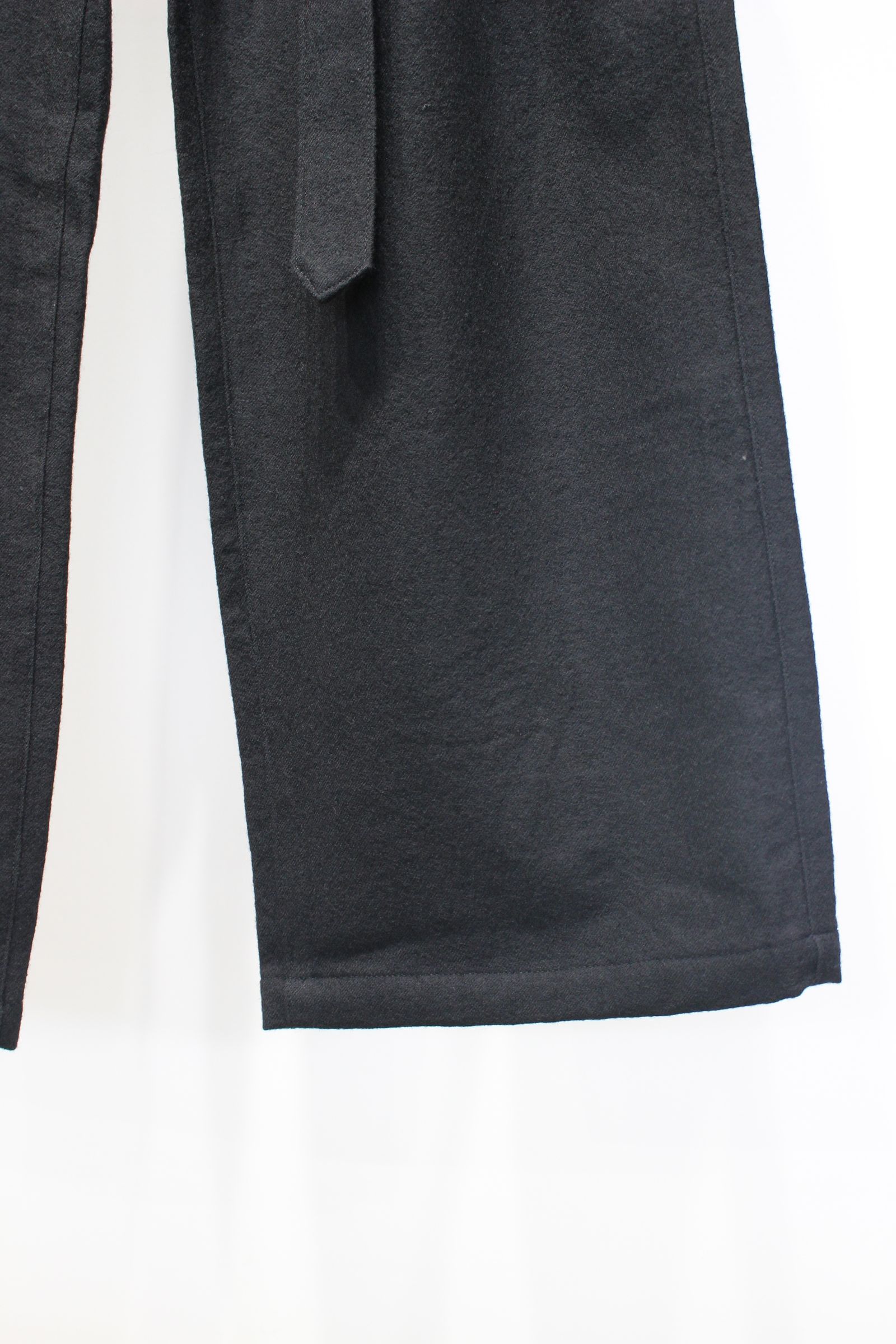 DOUBLE TAILORED JACKET | WOOL BELTED WIDE SLACKS | BLACK | セットアップ