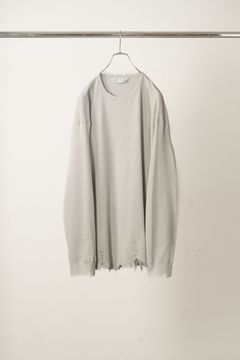 DAMAGE WAFFLE CREW LS | GREIGE | カットソー