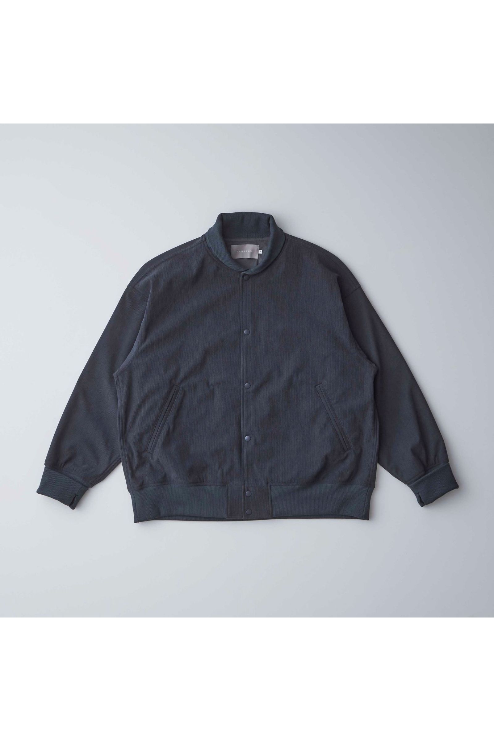 TRICOT CORDUROY VARSITY JACKET/BLACK