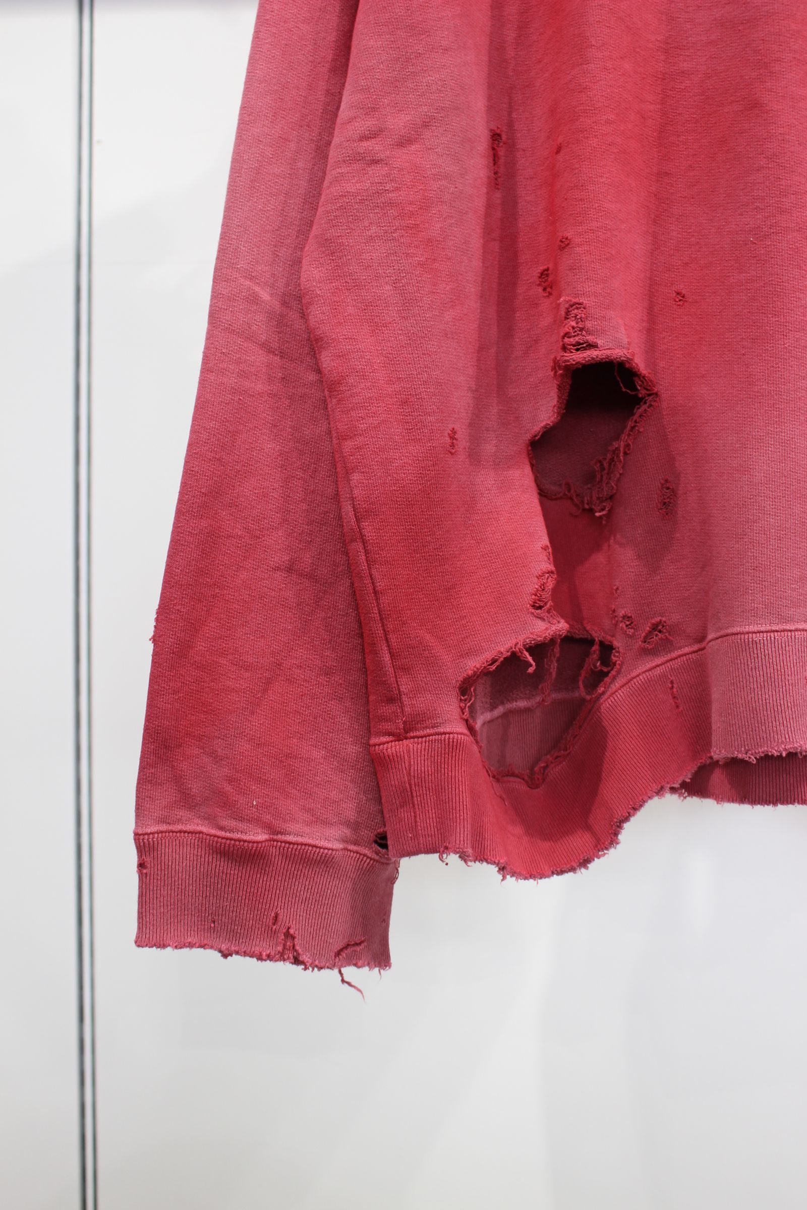 CRASH UNEVEN OVER SWEAT SHIRT | RED | スウェット