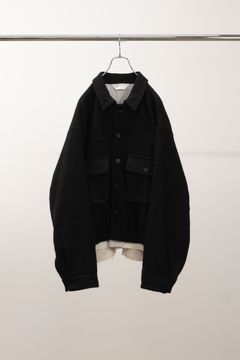 [ラスト1点] SHRINK WOOL LAYERING JACKET | BLACK | レイヤリングジャケット