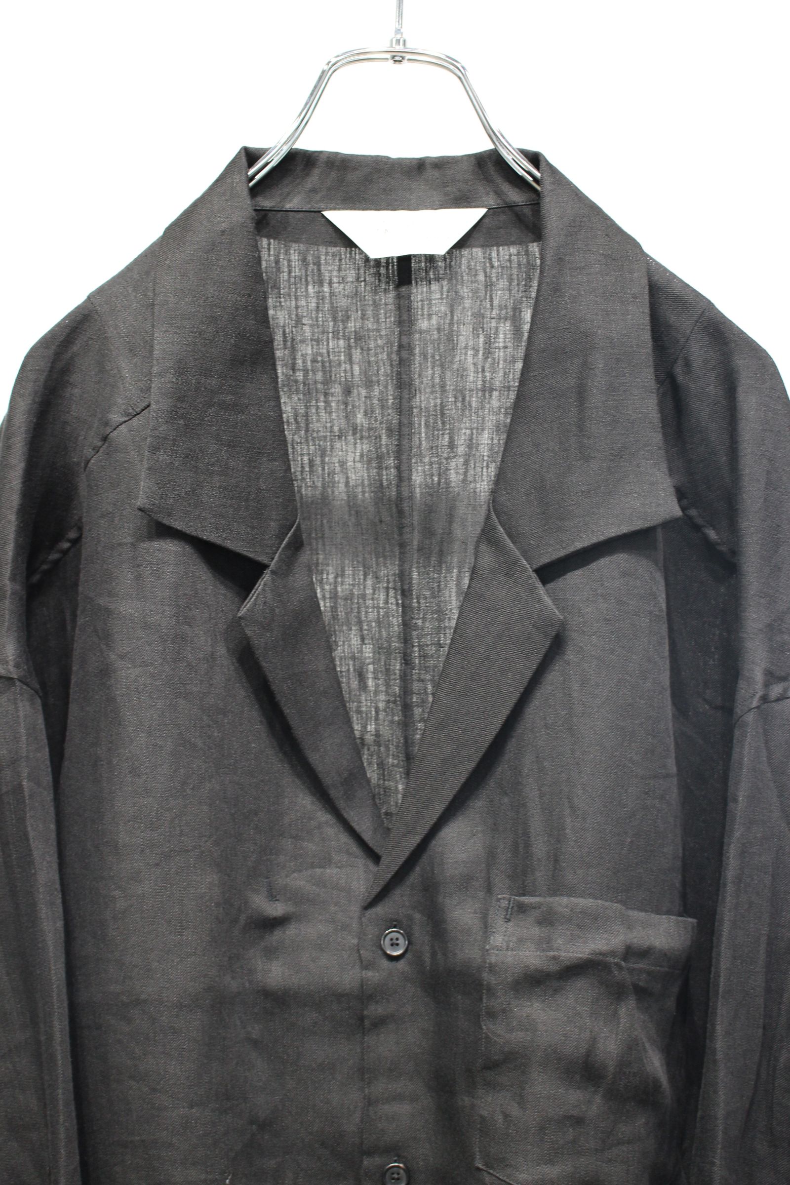 100/S LINEN TAILORED SHIRT | BLACK | シャツ