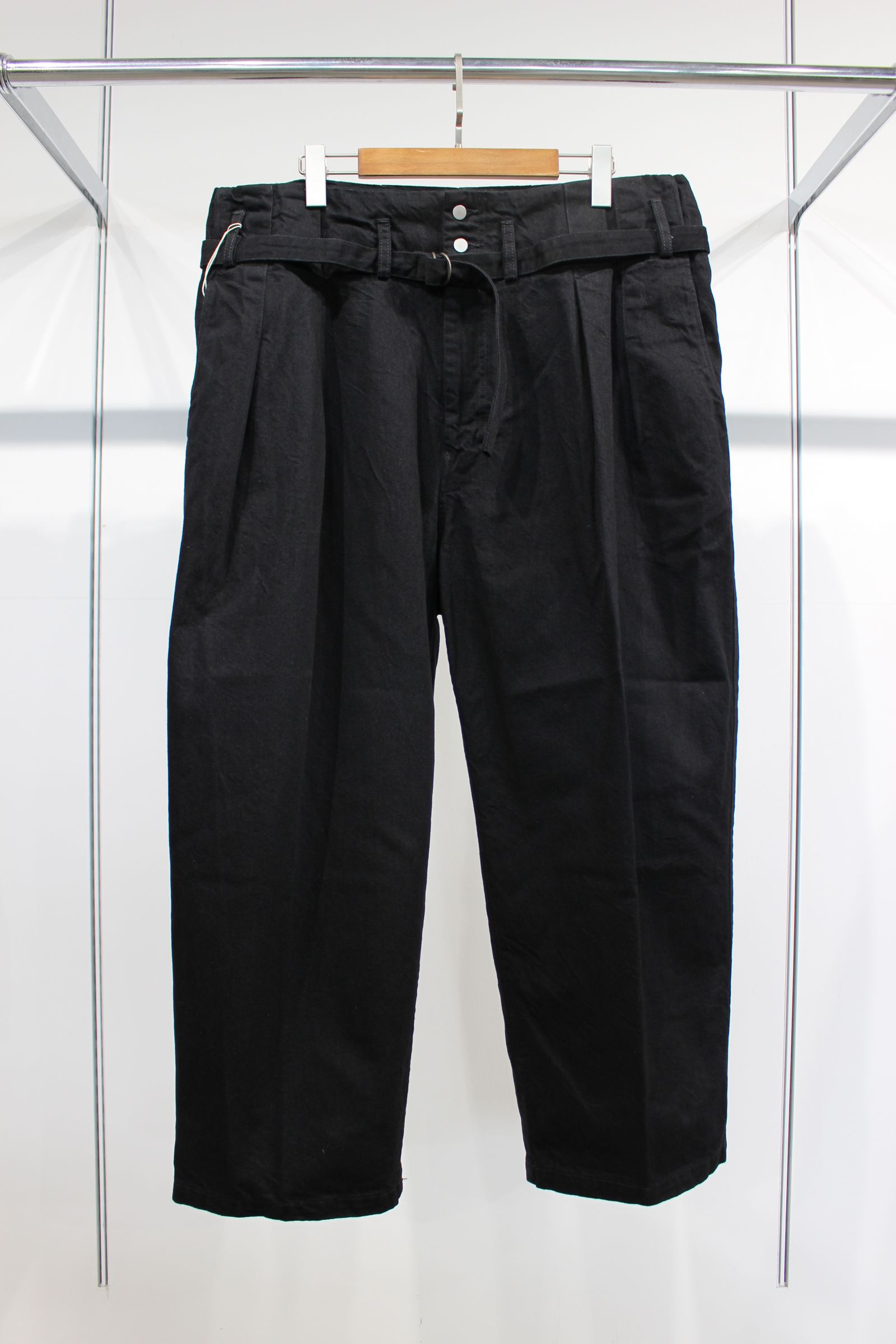 ANCELLM - BELTED DENIM TUCK WIDE PANTS/INDIGO | NapsNote