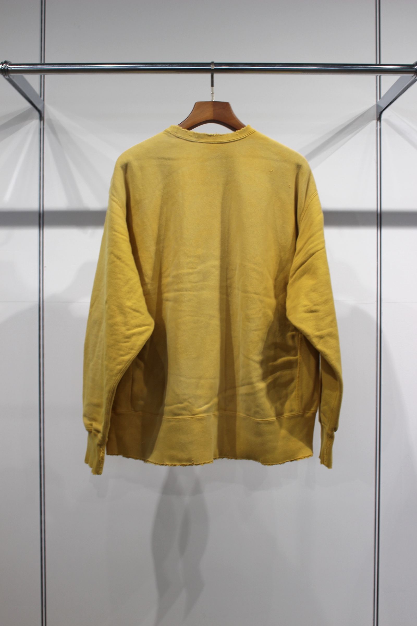 ANCELLM - DYED DAMAGE SWEAT SHIRT/MUSTARD | NapsNote