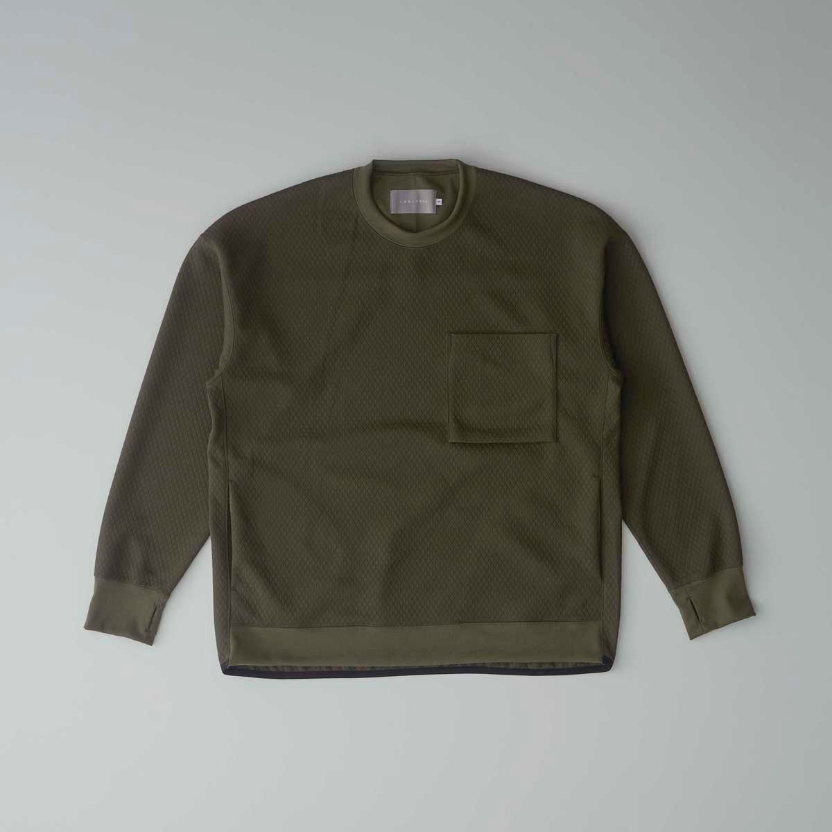 MICRO QUILTING JACQUARD P/O | D.OLIVE | カットソー