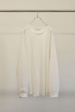 DAMAGE WAFFLE CREW LS T-SHIRT | WHITE | カットソー