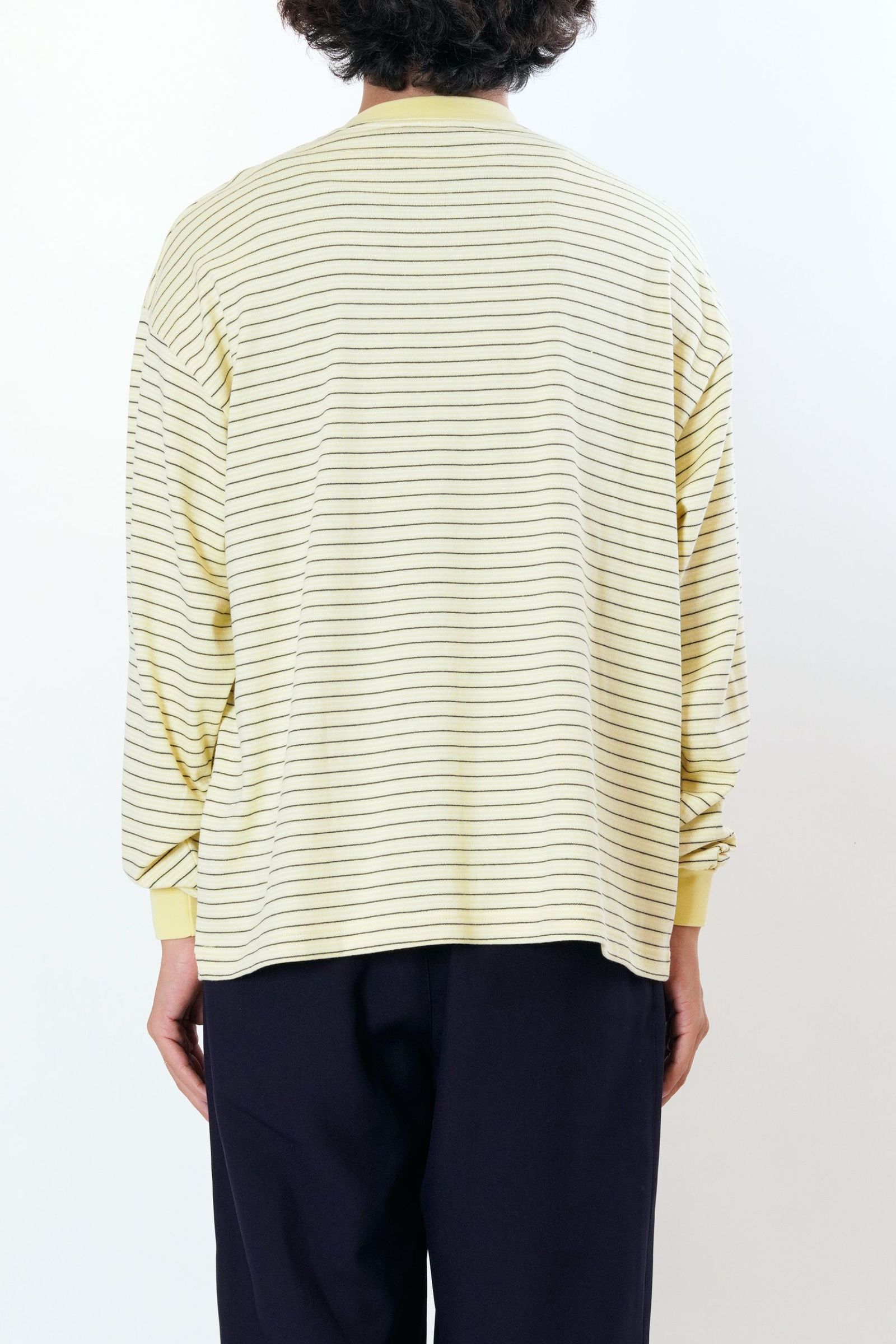 [ラスト1点] BORDER WIDE L/S T-SHIRT | YELLOW | カットソー