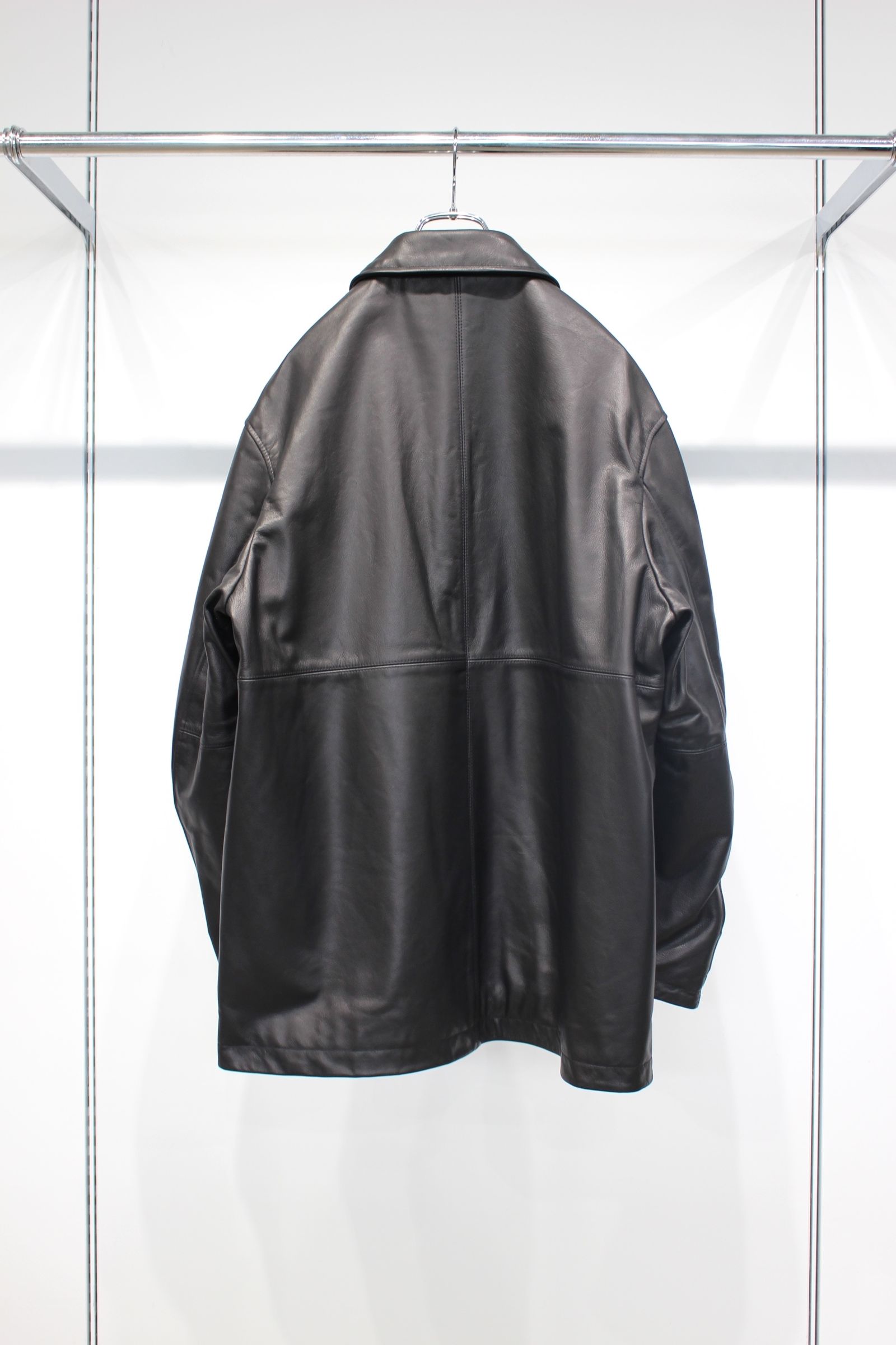 LEATHER CAR COAT | BLACK | レザーコート