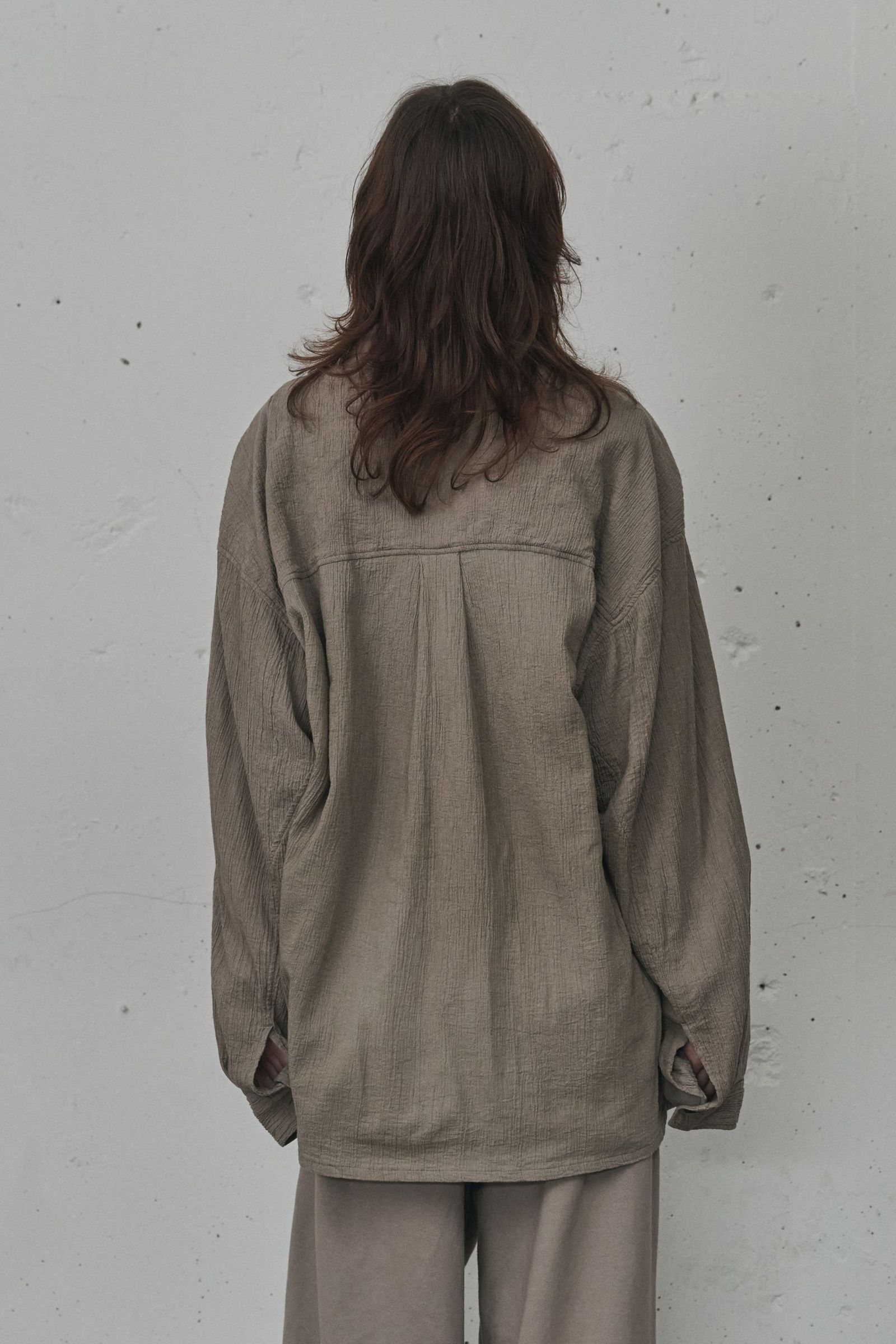 [ラスト1点] CREPE SHIRT JACKET | GREIGE | シャツジャケット