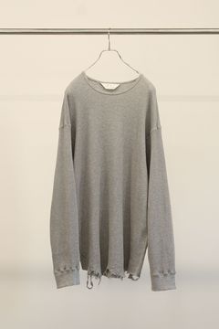 DAMAGE WAFFLE CREW LS T-SHIRT | GRAY | カットソー