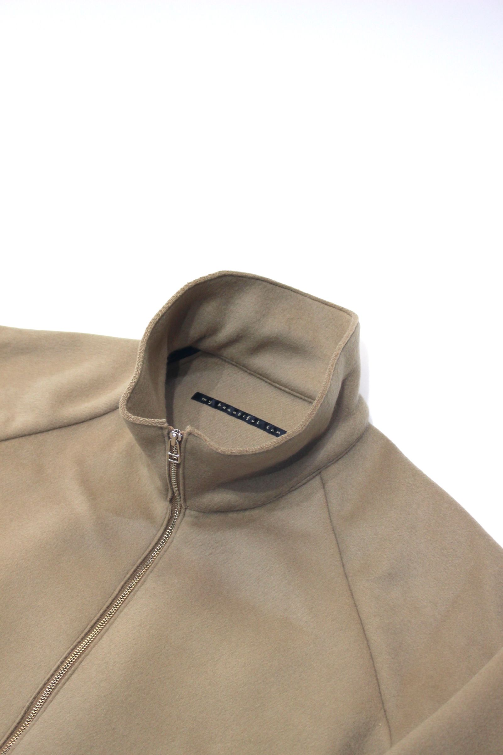 my beautiful landlet - PECOLAMB DOUBLE BEAVER WOOL HI-NECK ZIP BLOUSON/ハイネック ジップブルゾン | NapsNote