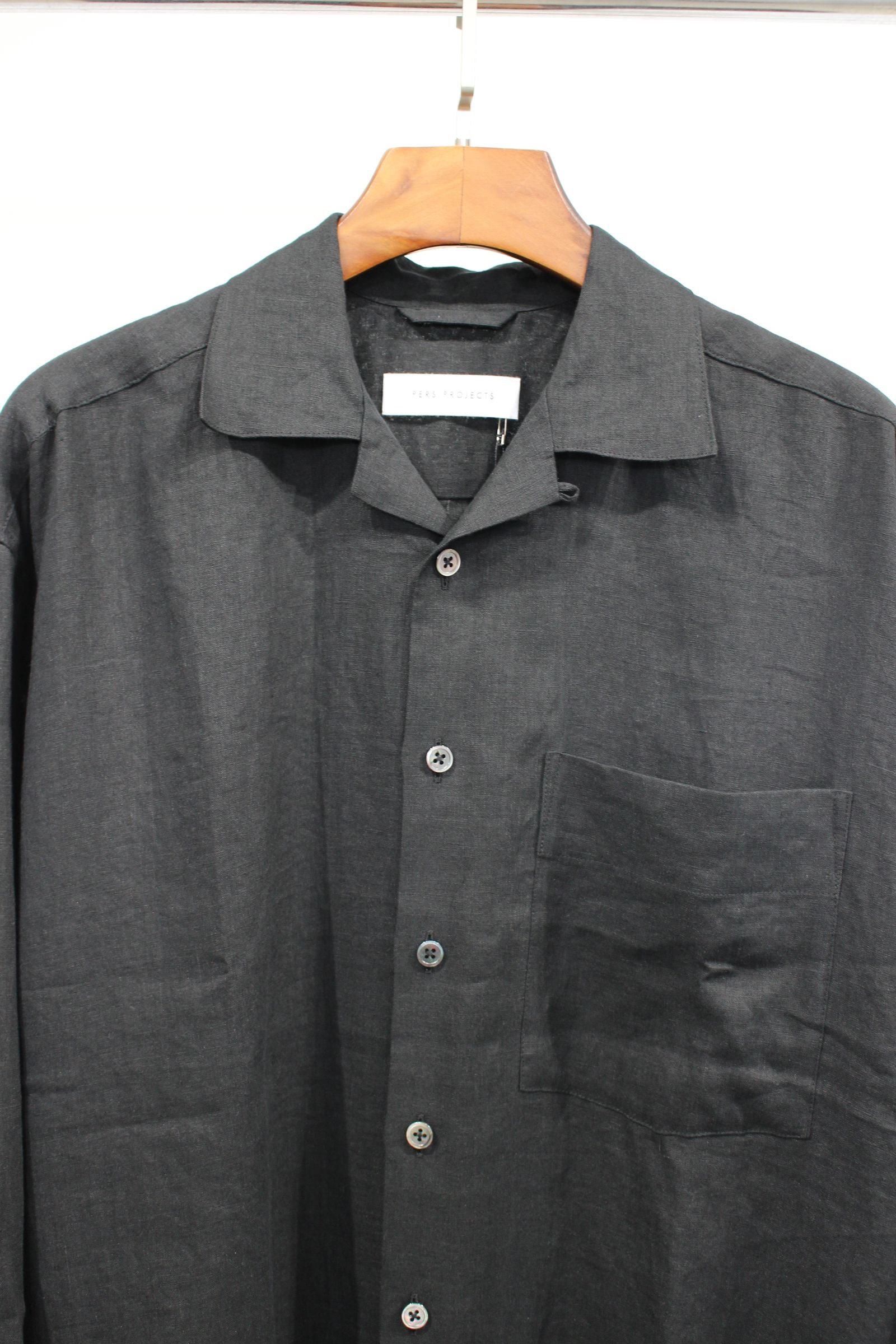 VICTOR L/S WIDE FIT SHIRTS/シャツ/BLACK