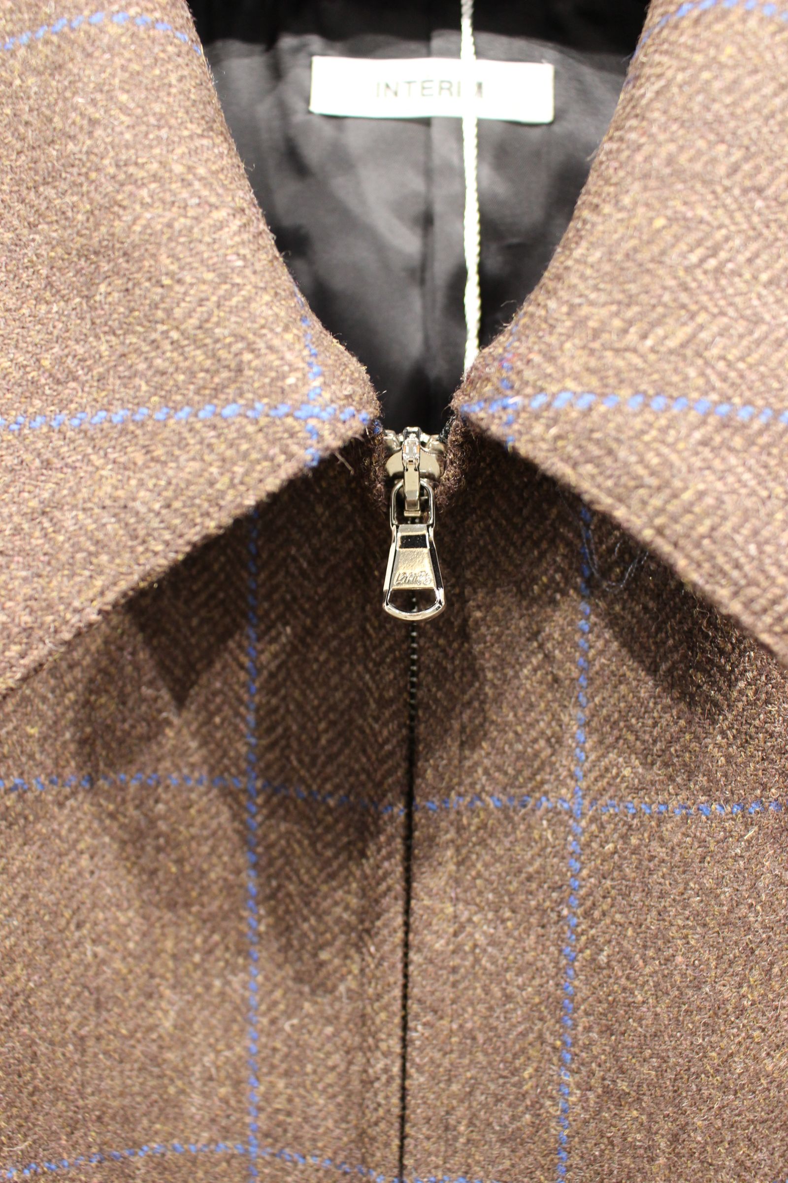 LOVAT TWEED HARRINGTON JACKET/D.BROWN-BLUE